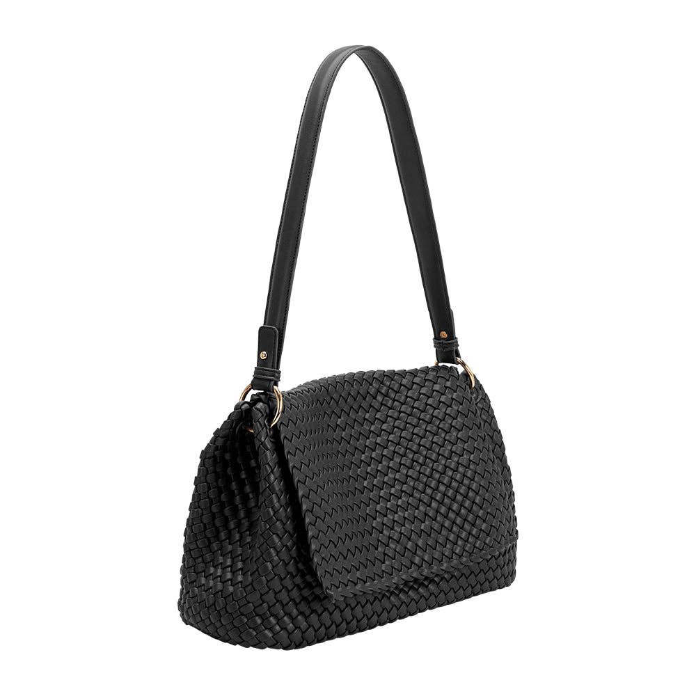 Melie Bianco - Natalia Black Recycled Vegan Shoulder Bag