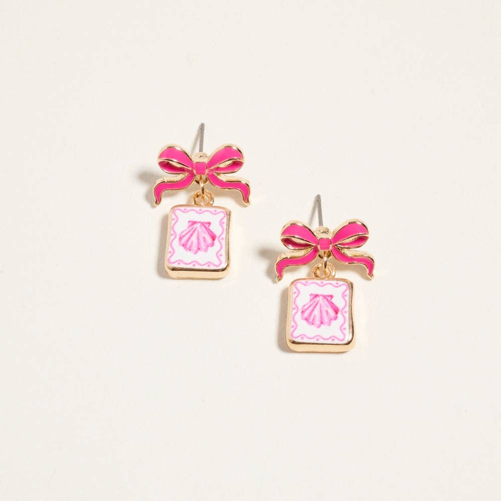 Designature New York - Mediterranean Coastal Beach Themed Enamel Earrings