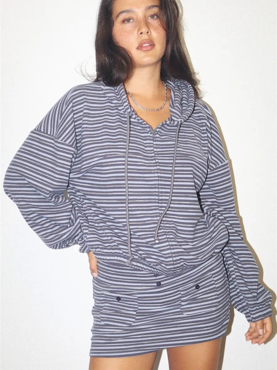 Stripe Zip-Up Hoodie