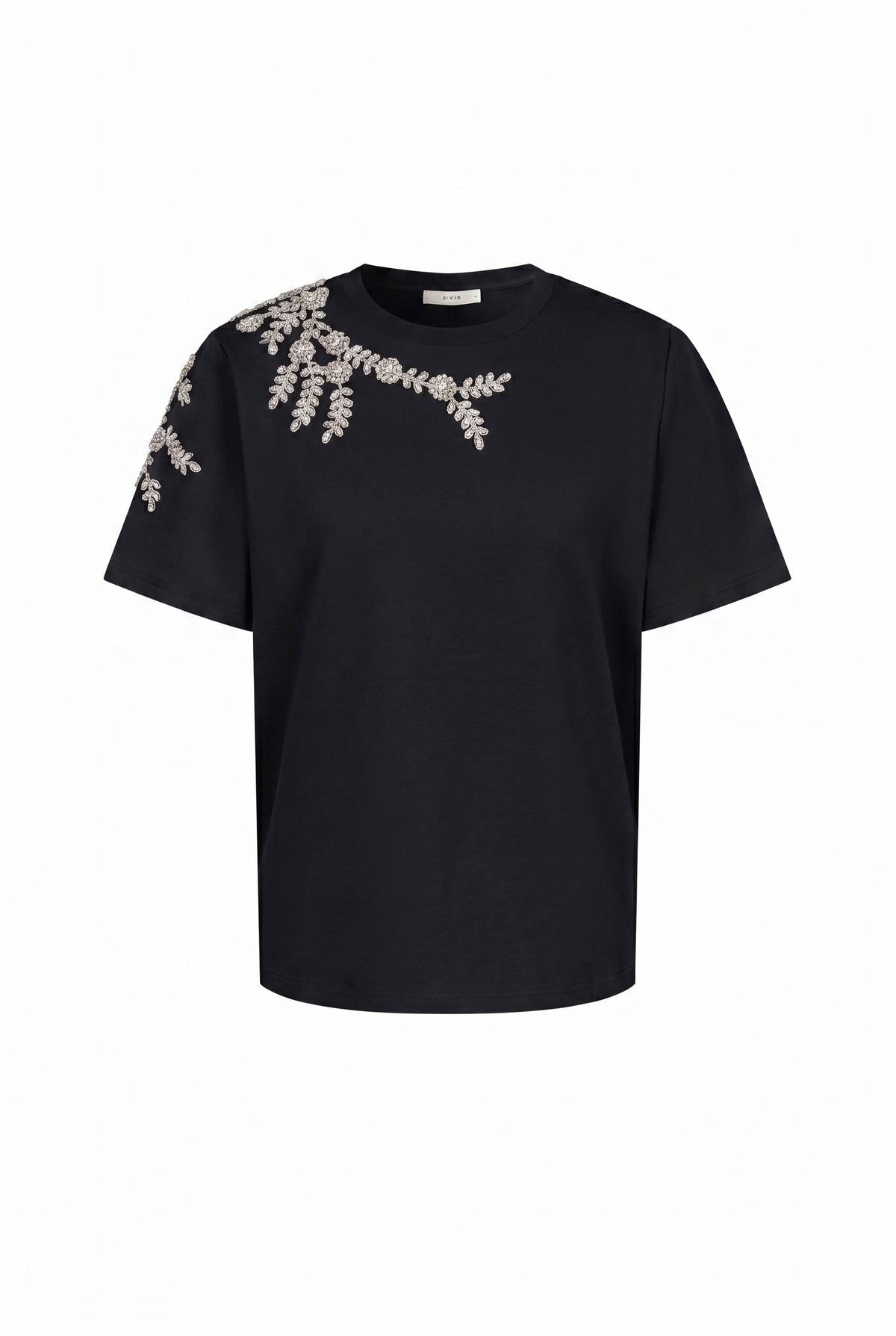 RIVIR - Short Sleeve T-shirt with Beaded Applique