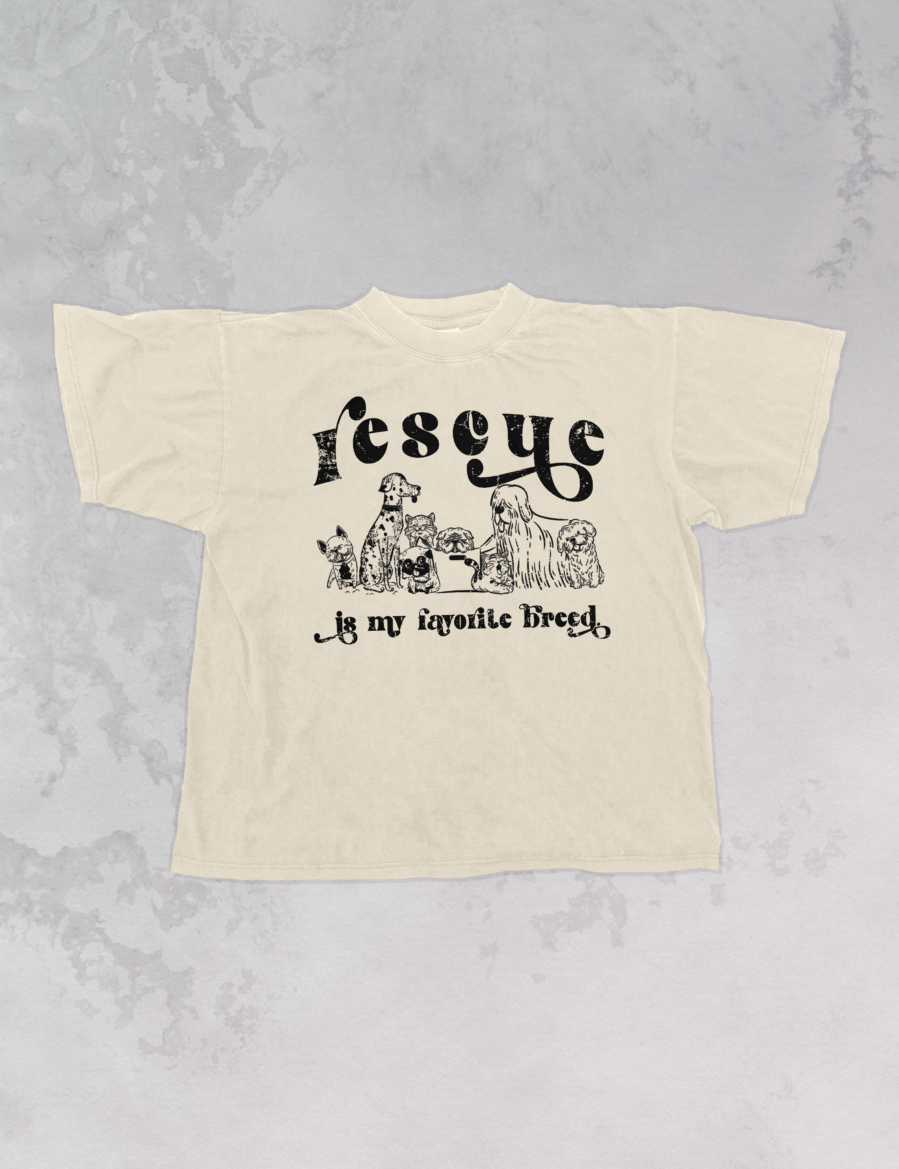 The Clandestine Underground - Rescue is My Favorite Breed, Animal Rescue Oversized T-Shirt