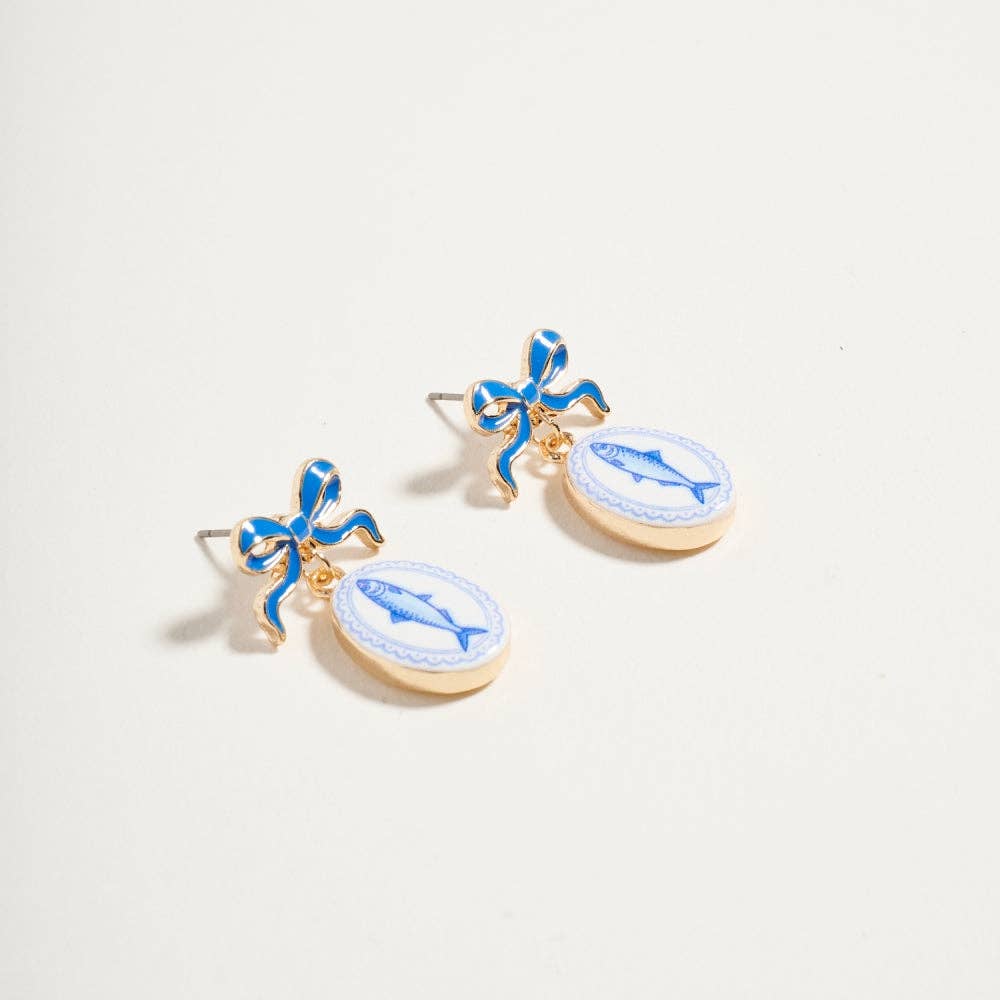 Designature New York - Mediterranean Coastal Beach Themed Enamel Earrings