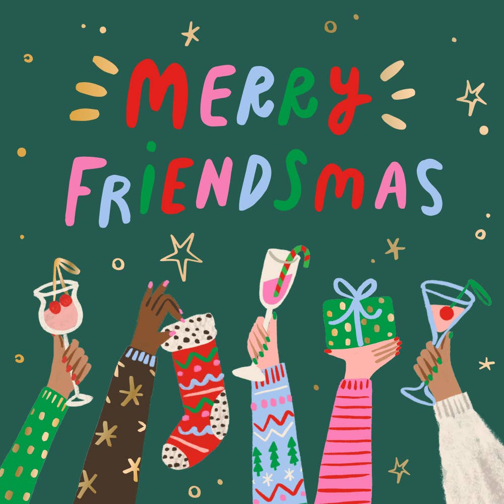 soiree-sisters - Christmas Cocktail Napkins | Merry Friendsmas - Foil