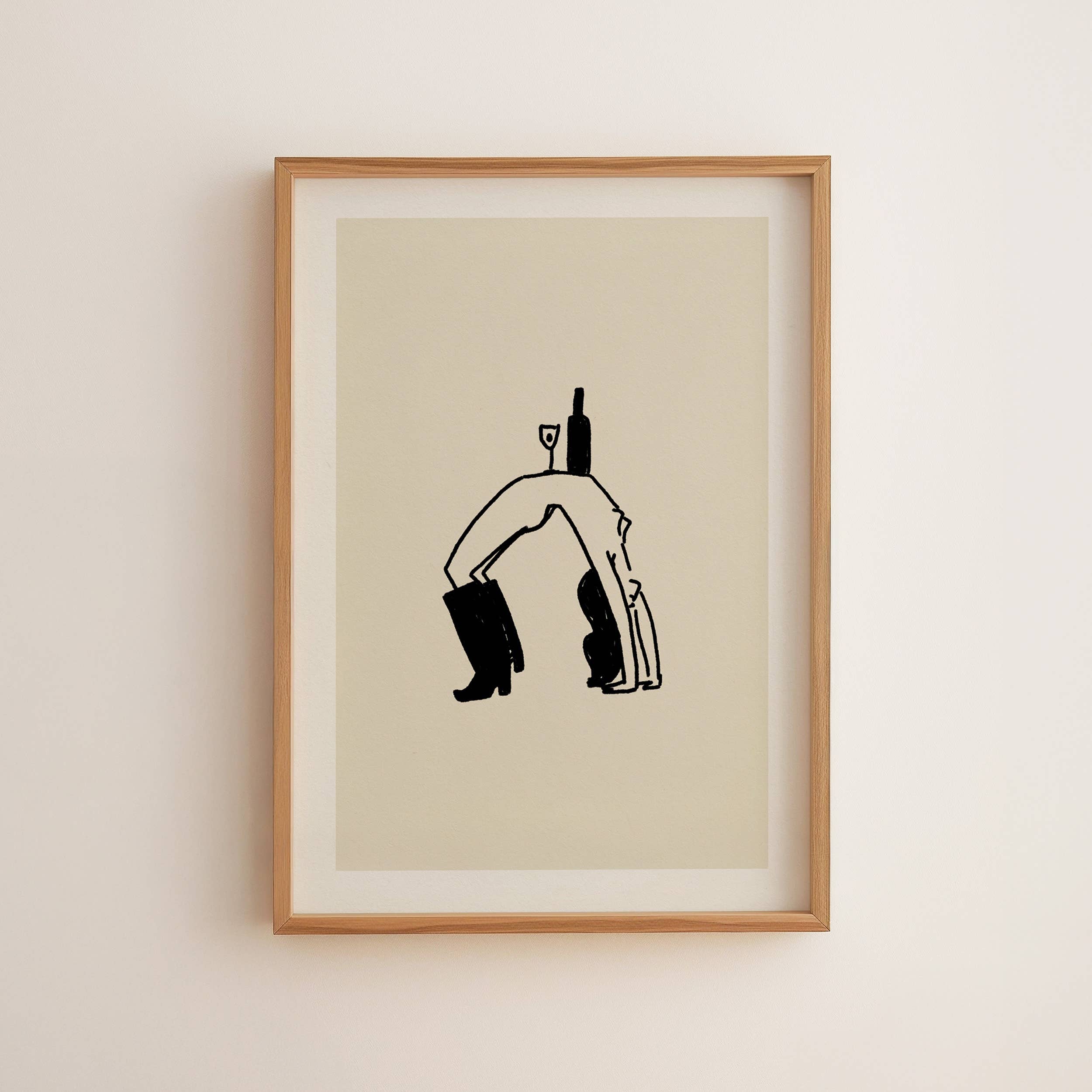Tumbleweed Design Studio - "Big Stetch" Yoga Wine Cowgirl Minimal Western Art Print