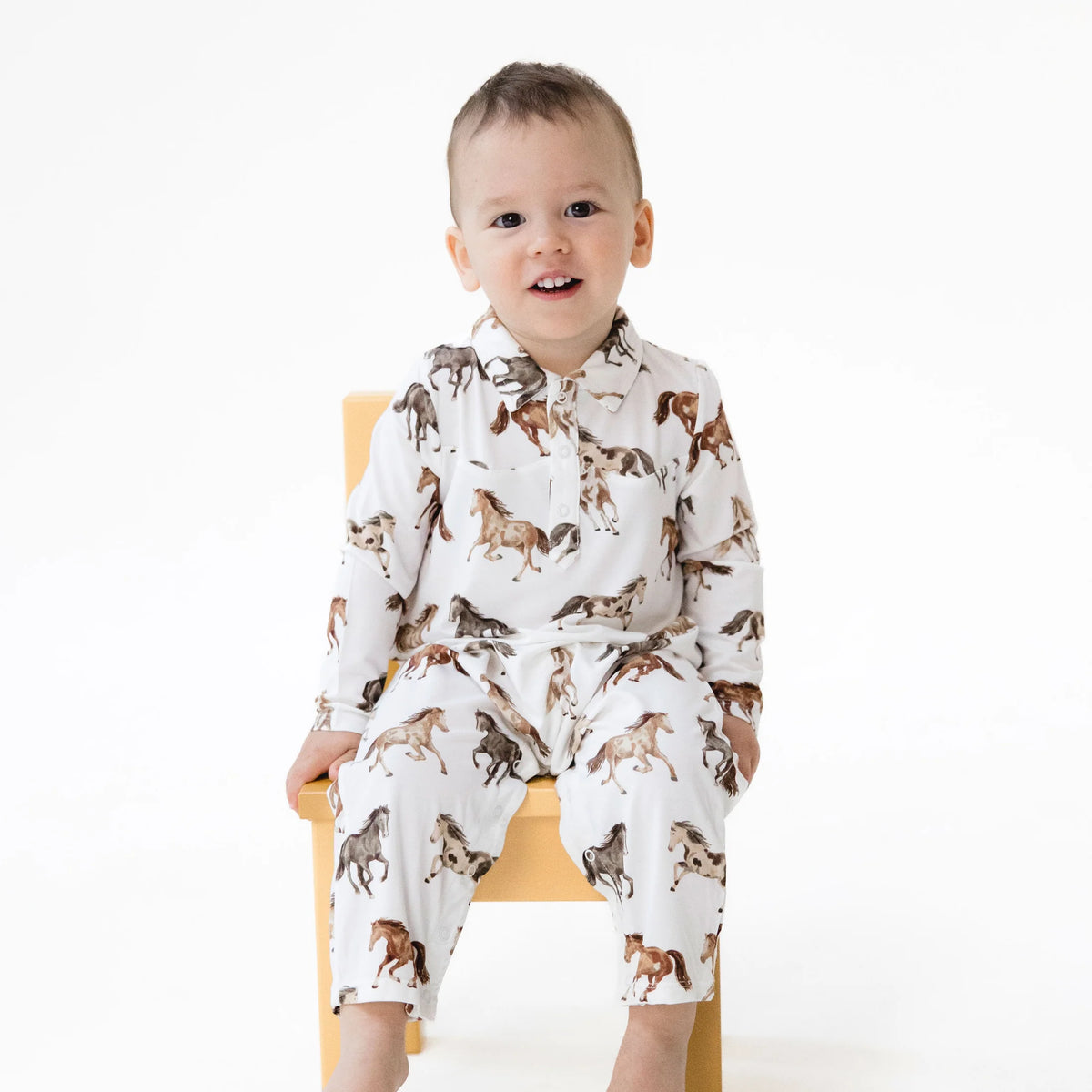 Wild Horses - Long Sleeve Cowboy Romper