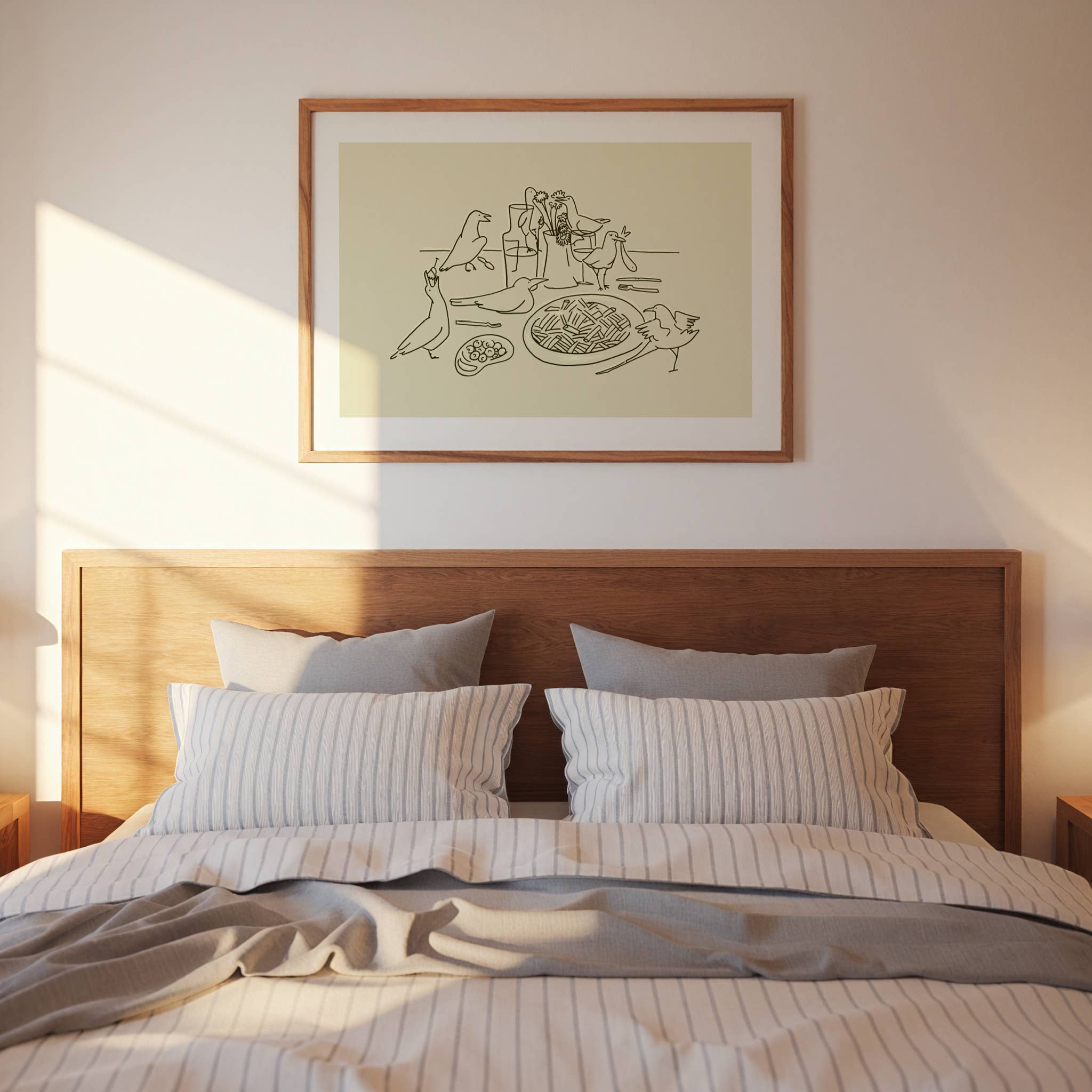 Tumbleweed Design Studio - Seagull Dinner Minimal Coastal Beach Decor Wall Art Print