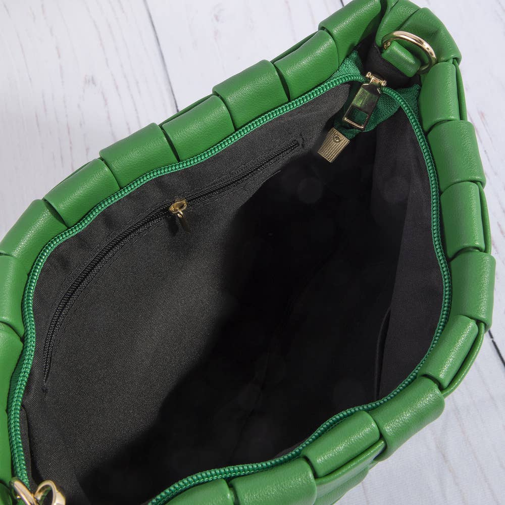Collections by Fame Accessories - Woven Vegan Leather Wristlet Clutch Bag