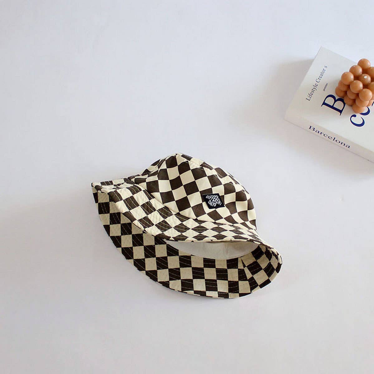 STYLISH CHILDREN'S TRAVEL CHECKERBOARD BUCKET HAT