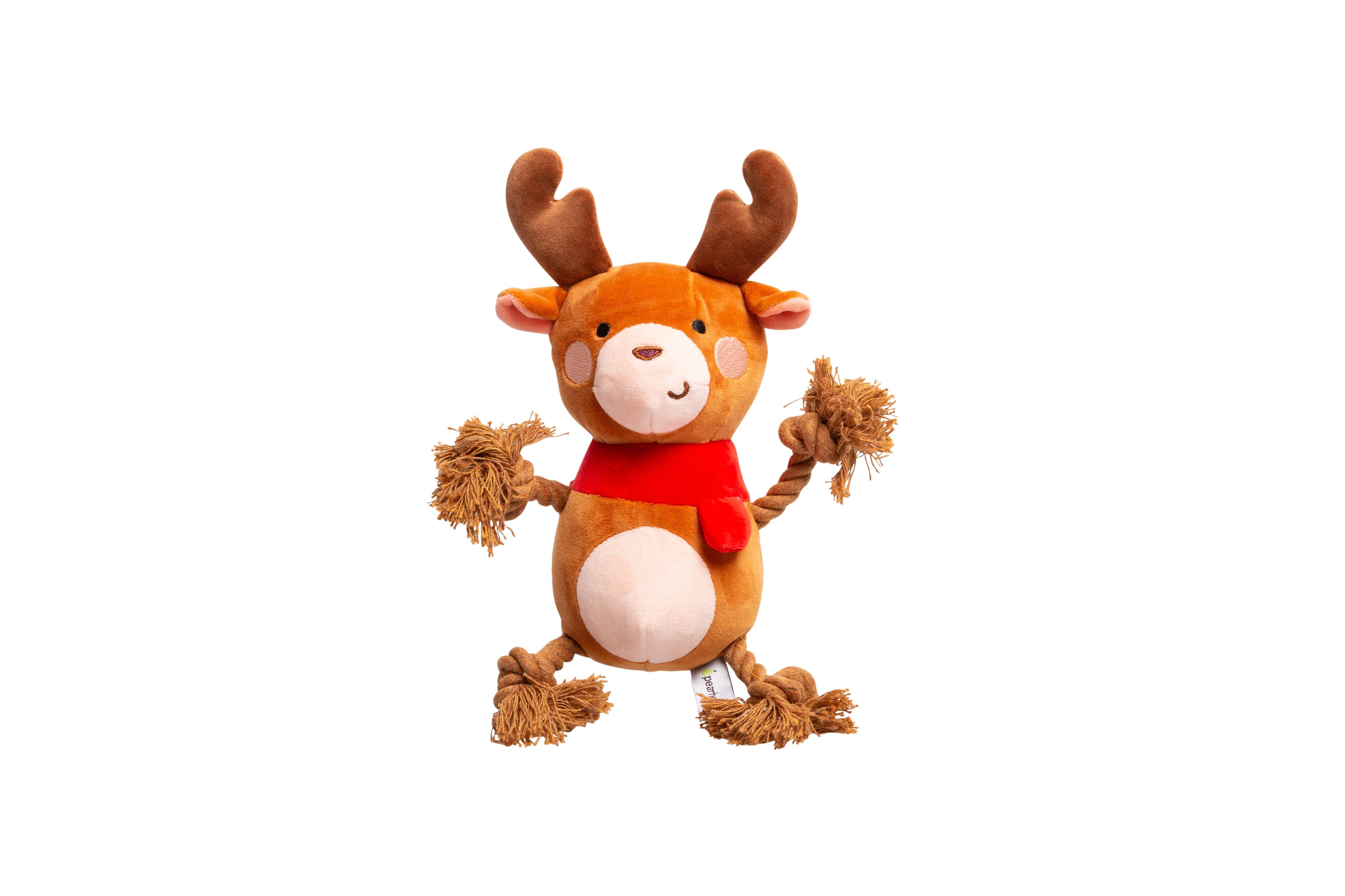 Pearhead - Reindeer Plush Rope Christmas Dog Toy