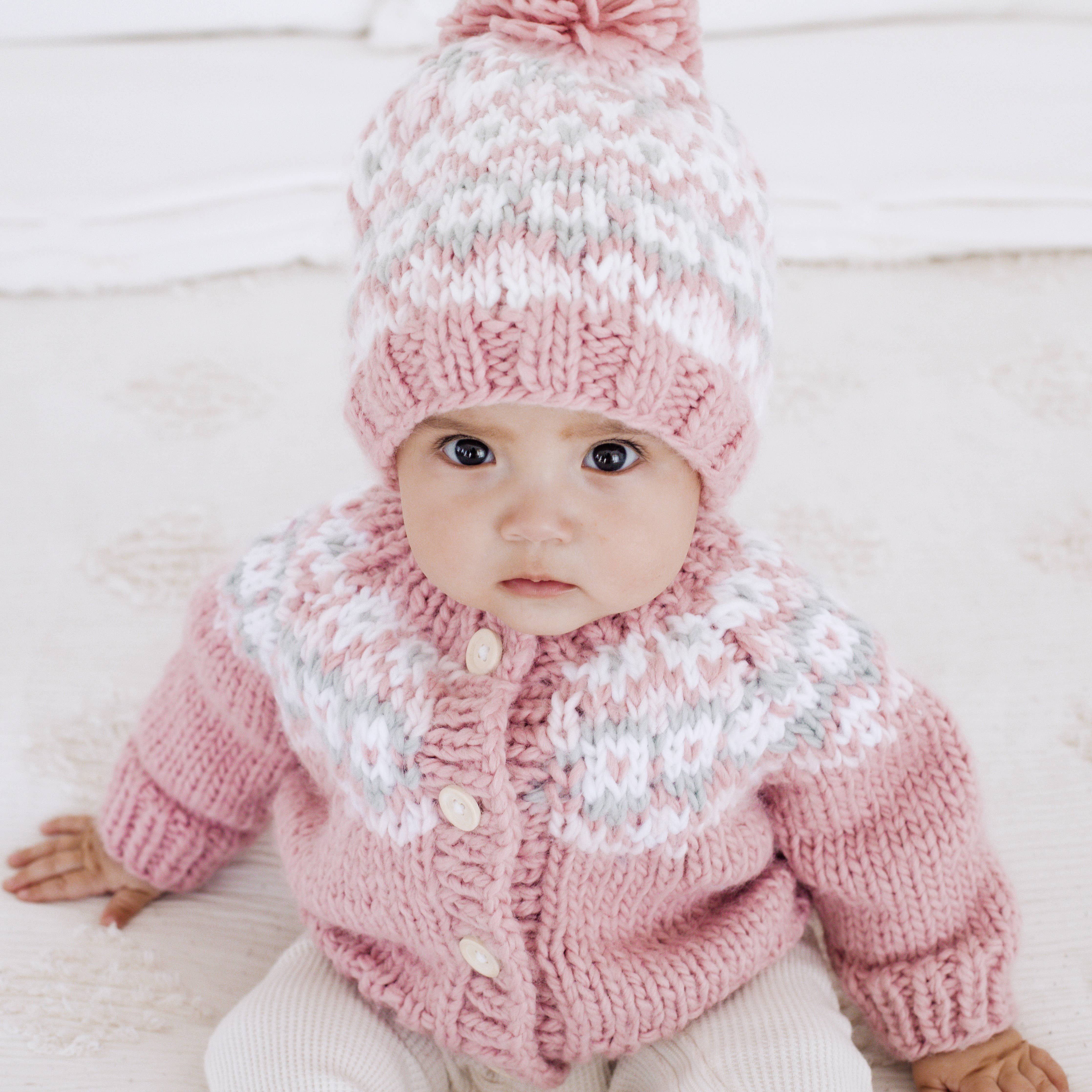 Huggalugs - Fairisle Rosy Cardigan Sweater for Baby & Toddler