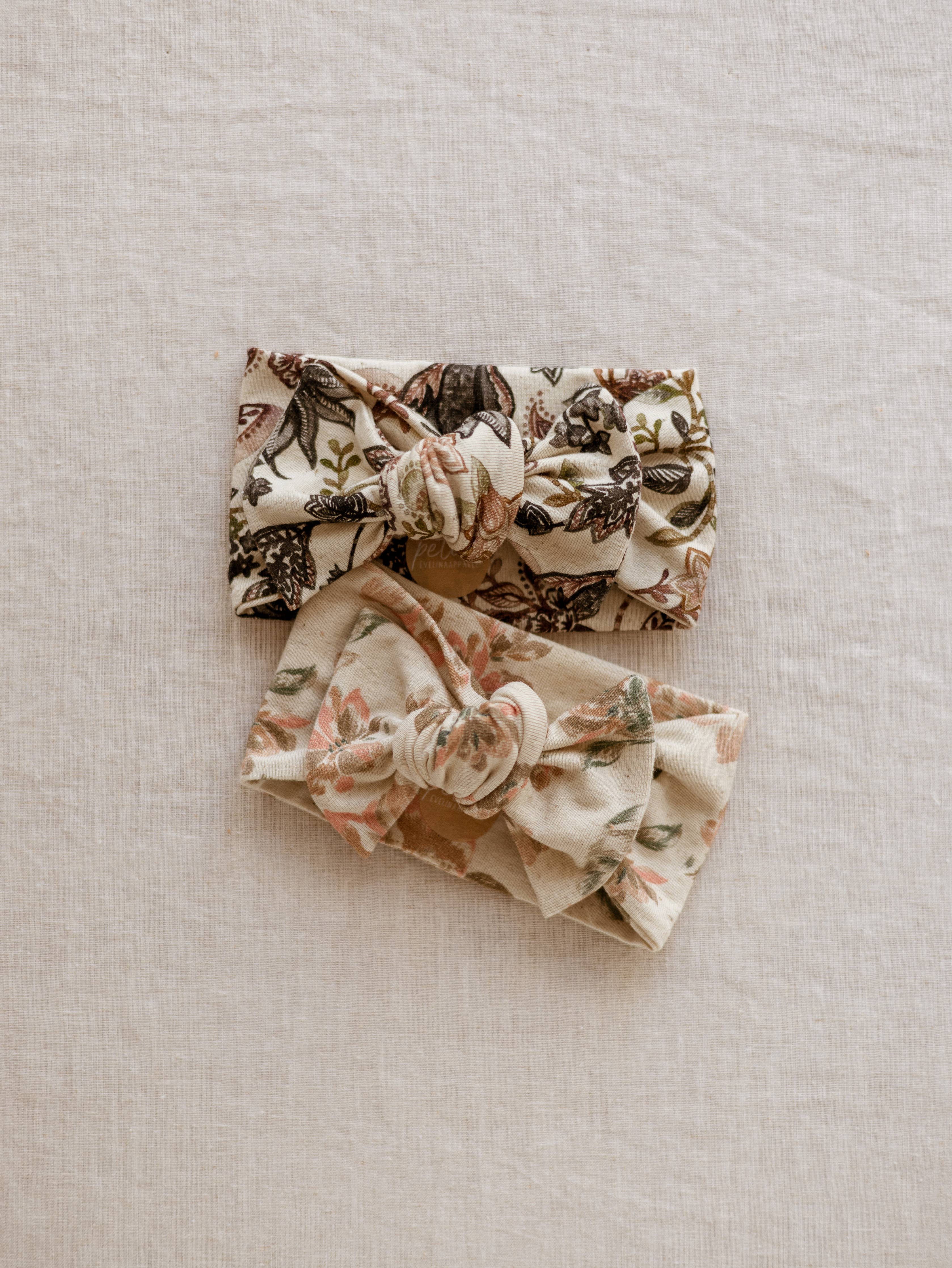 PETITE EvelinaApparel - Bow Headband / Linen Floral