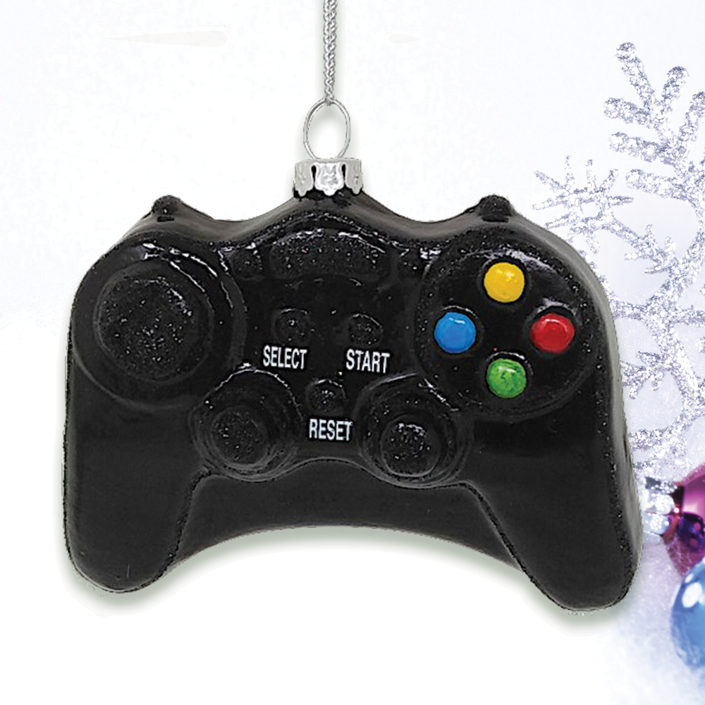 Video Game Controller Glass Christmas Ornament