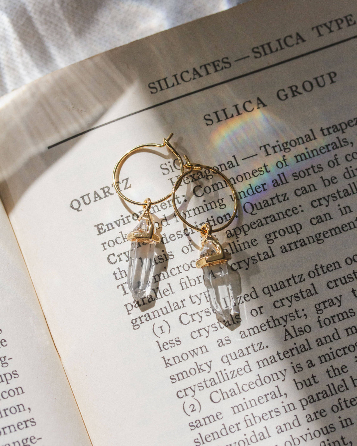 Luna Norte - Prism Mini Hoop Earrings- Quartz