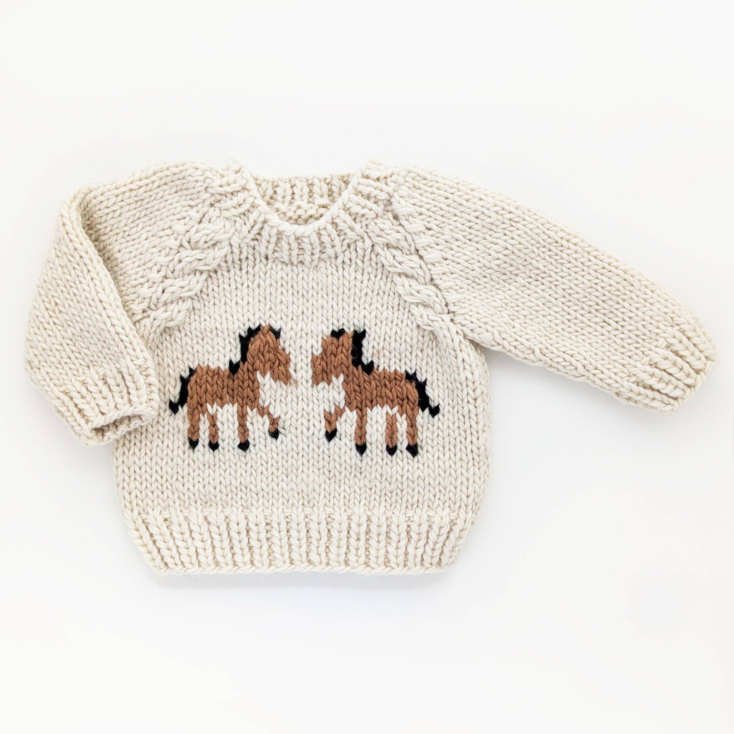 Huggalugs - Pony Sweater Natural for Baby & Toddler