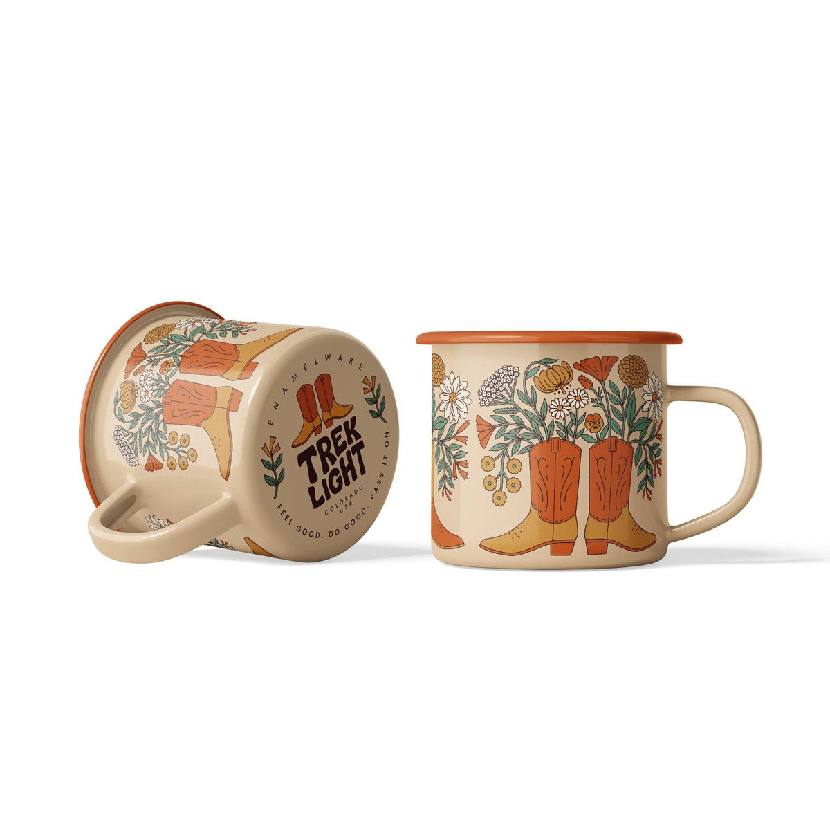 Trek Light - Enamel Coffee & Camp Mug | Western Bloom | 16oz