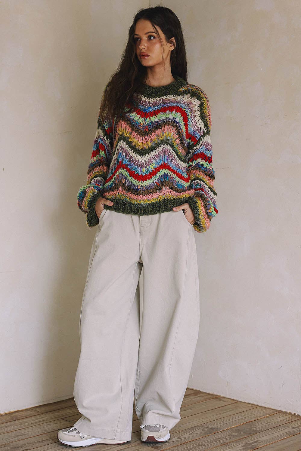 blisblis - HAND KNIT MULTICOLOR  SWEATER T0026