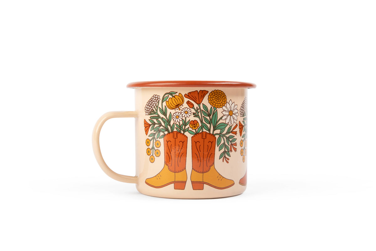 Trek Light - Enamel Coffee & Camp Mug | Western Bloom | 16oz