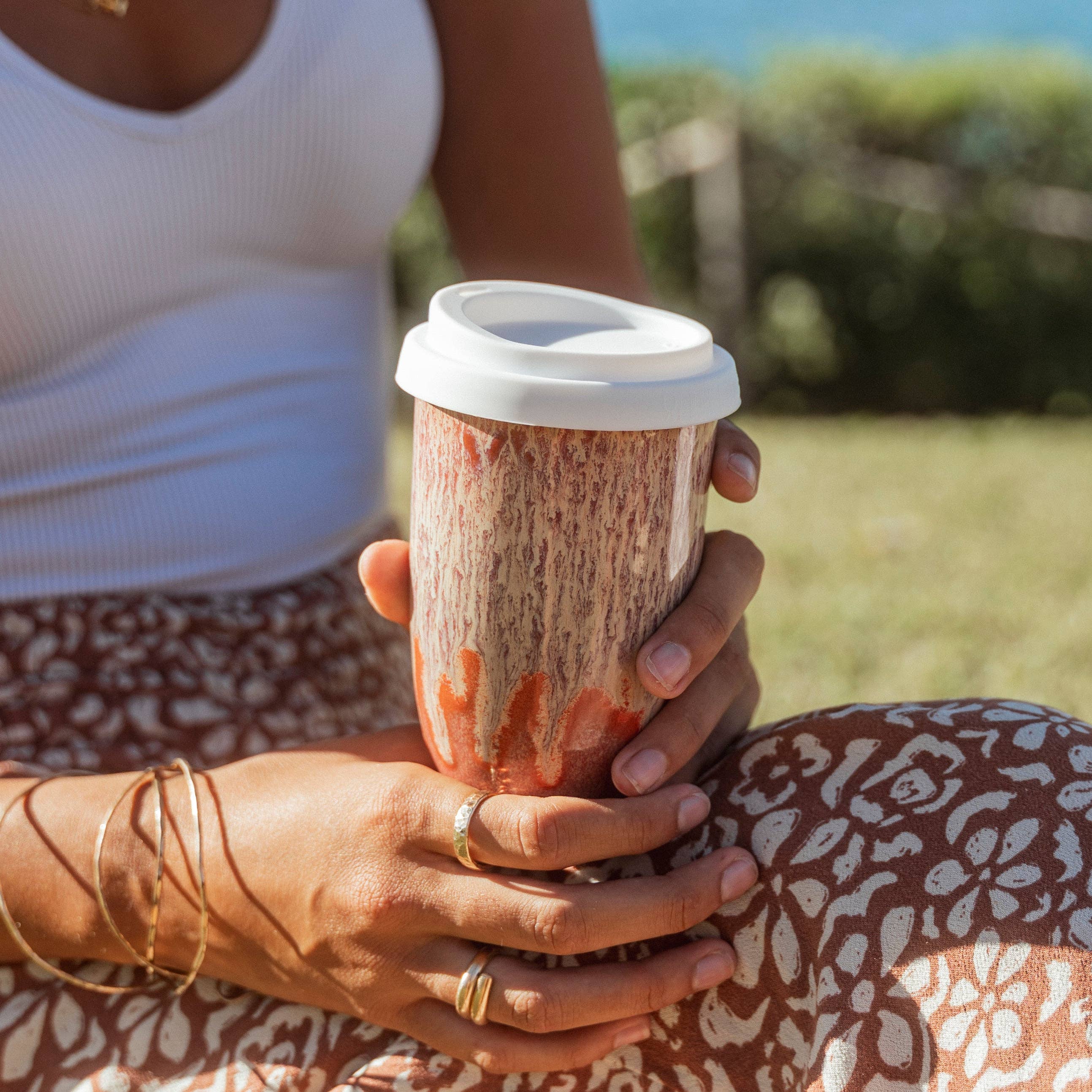 Nova Ceramics Travel Mugs - Jupiter Ceramic Travel Cup – 16oz with Lid & Sleeve