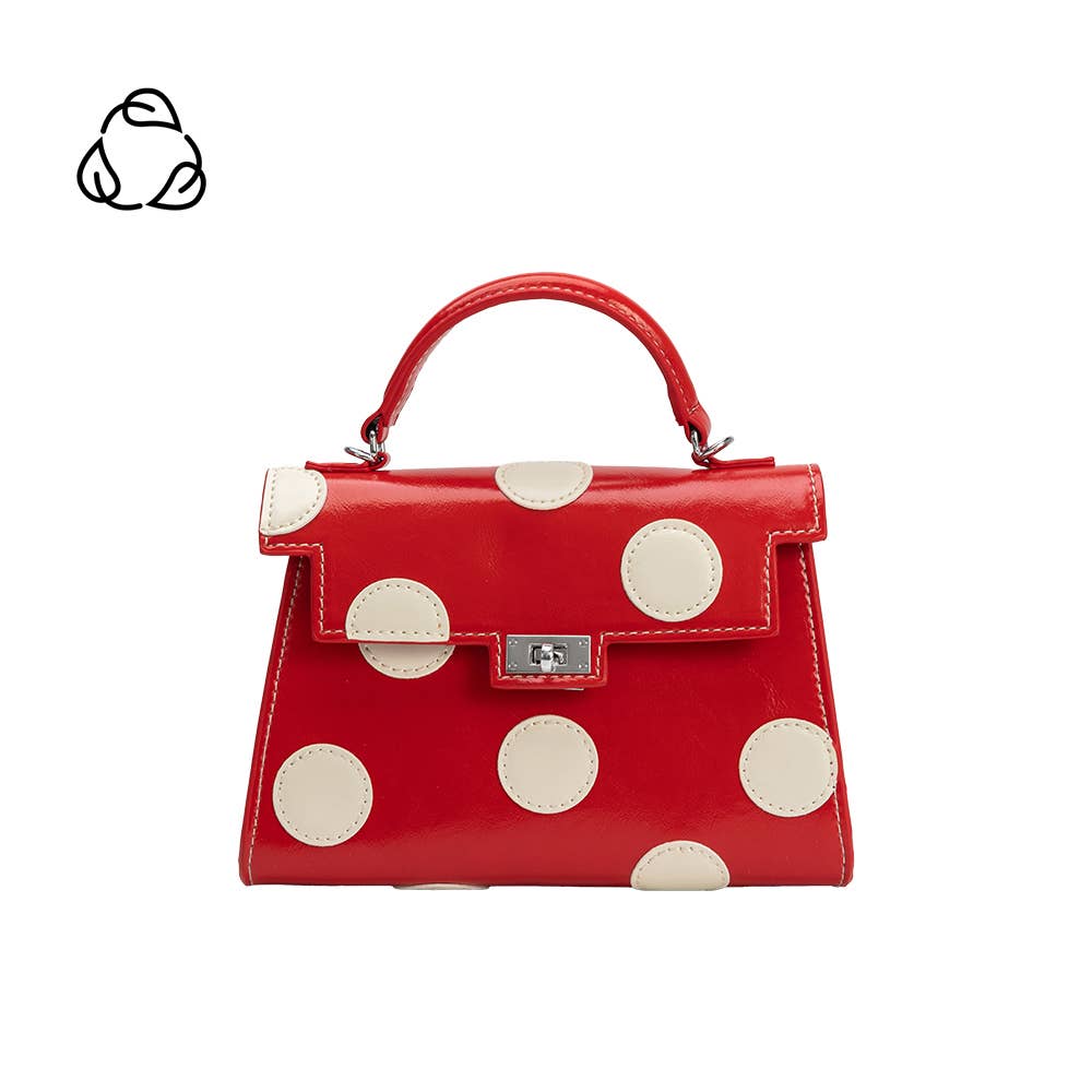 Melie Bianco - Maisel Red Re Vegan Polka Dot Top Handle Bag