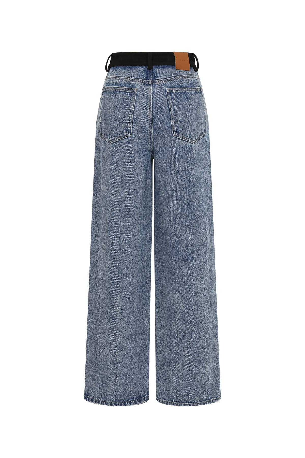 RIVIR - Therese Embellished Denim Pants With Black Waistband
