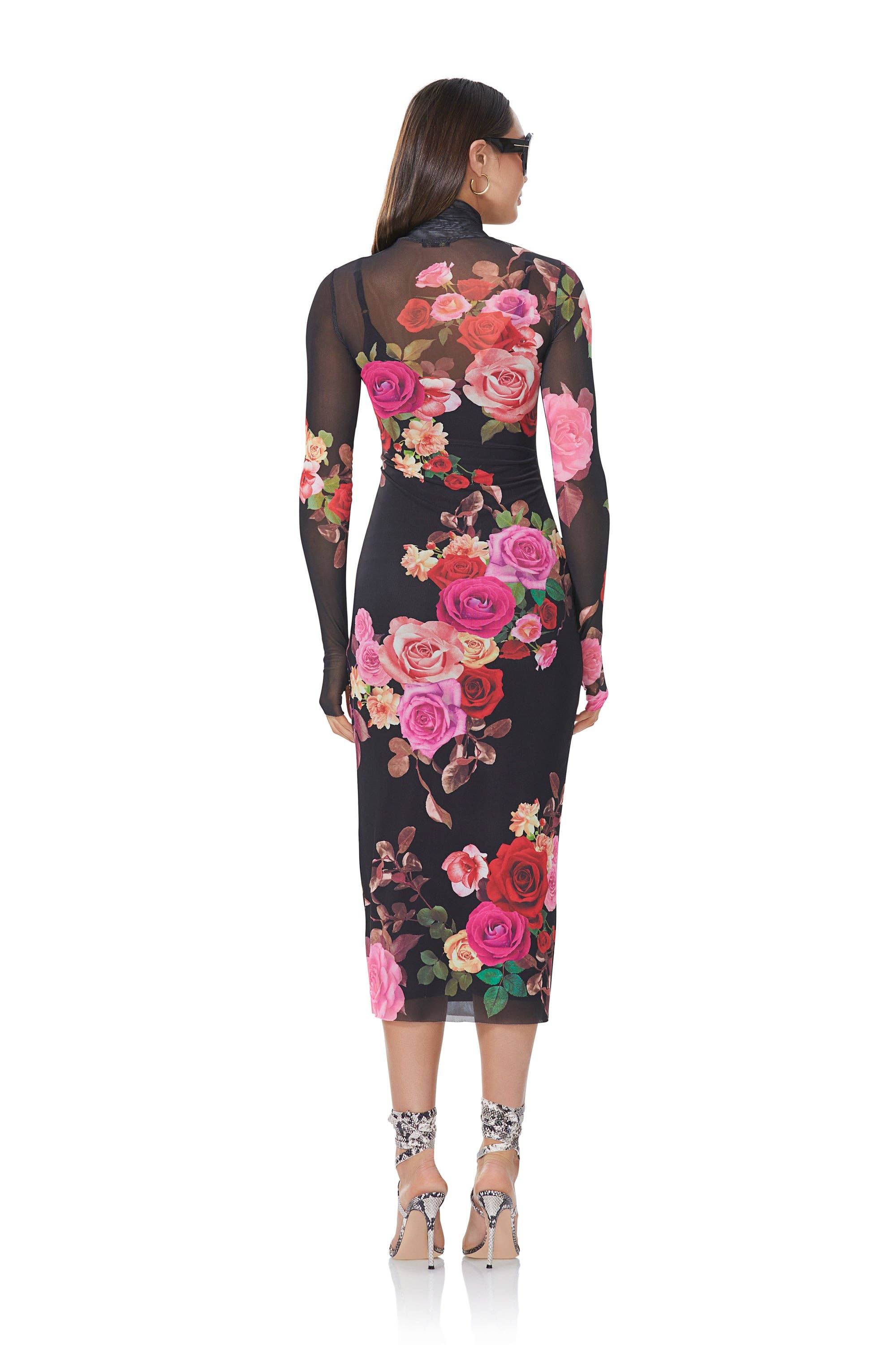 AFRM - Shailene Dress - Noir Rose Swirl