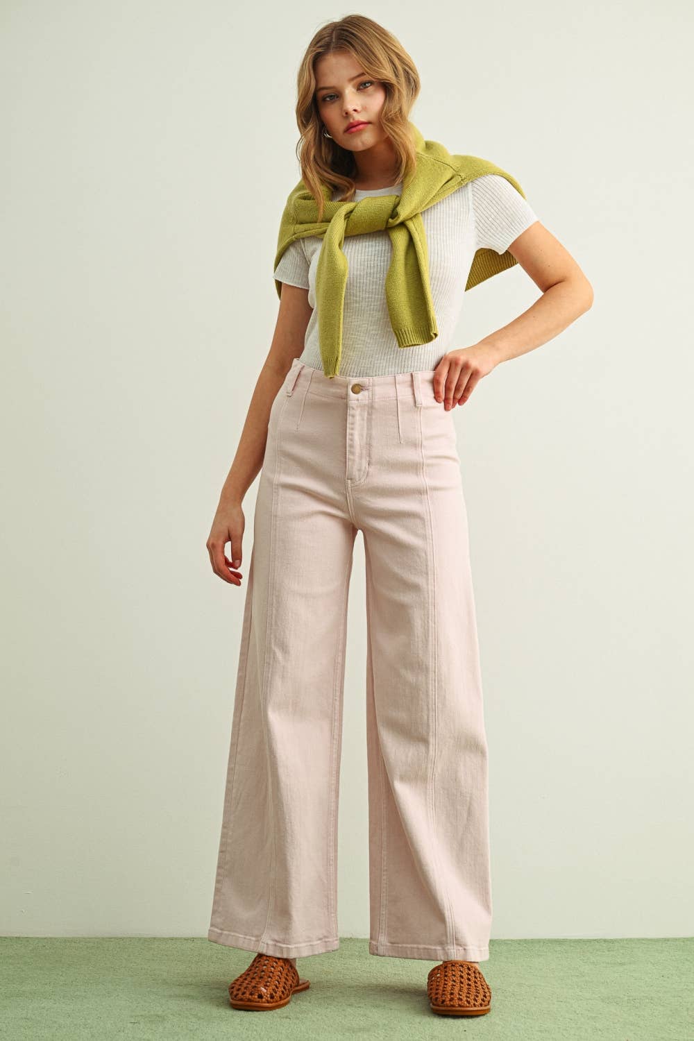 MIOU MUSE - P6982   WASHED COLOR STRETCH PANTS