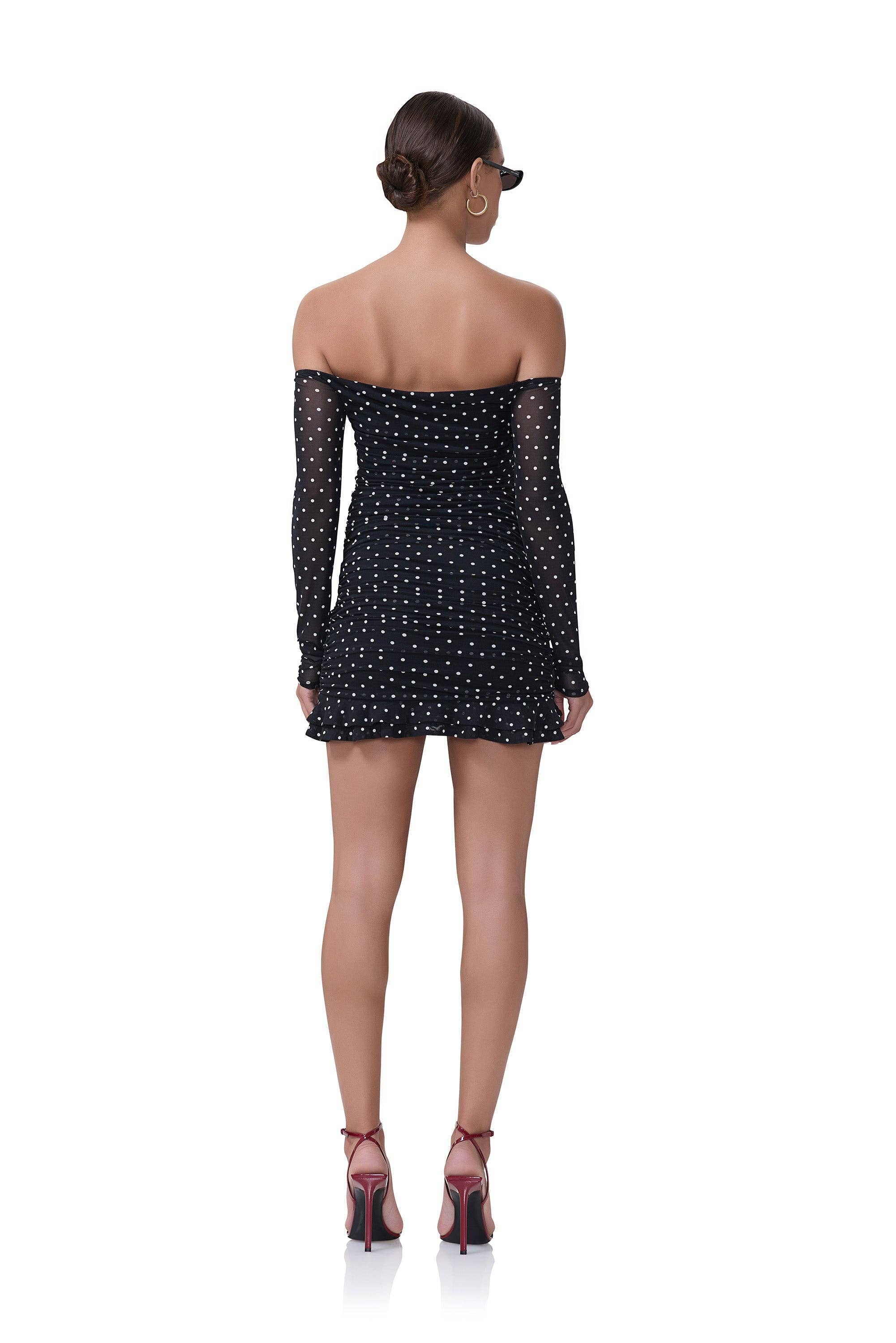 AFRM - Adrian MESH Dress - Noir Dot