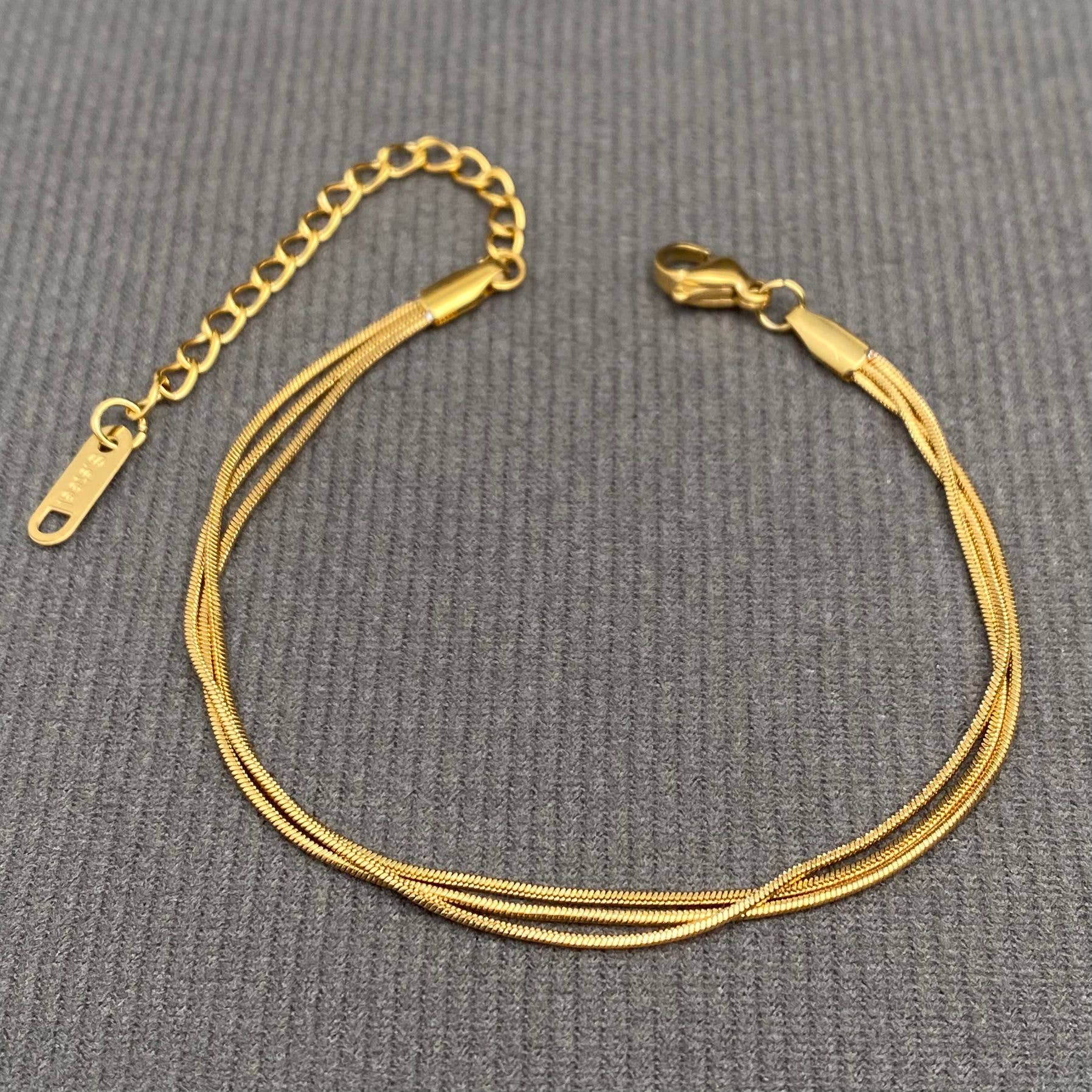 Mio Queena - 3 Chains 18K Gold Plated Stainless Steel Bracelet - FGS