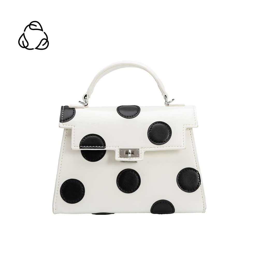 Melie Bianco - Maisel White Re Vegan Polka Dot Top Handle