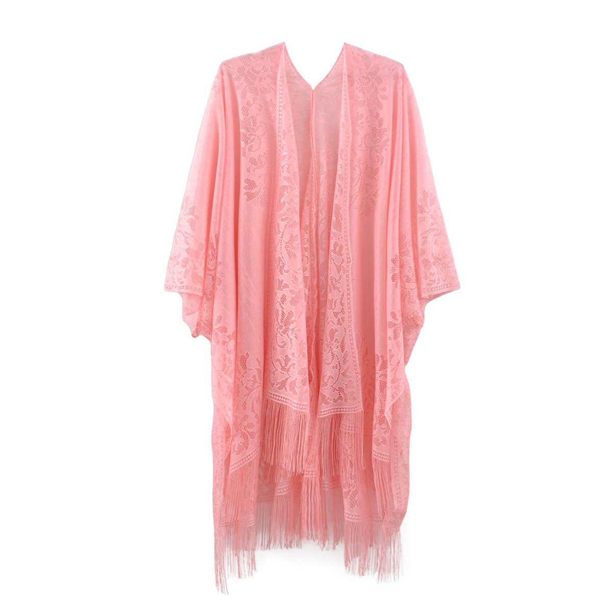 Collections by Fame Accessories - Flower Embroidered Sheer Kimono