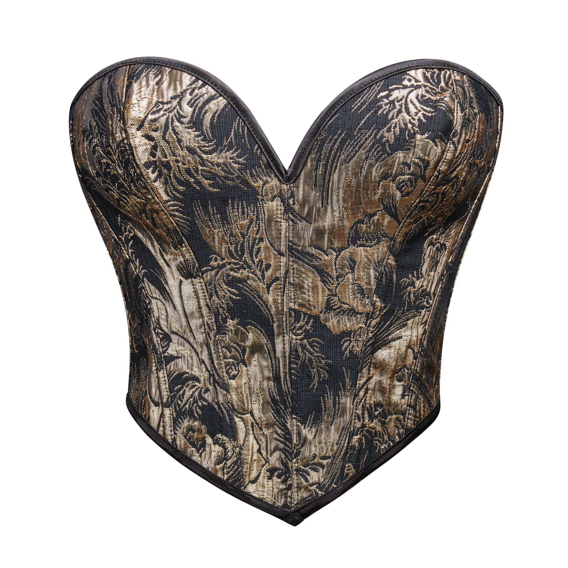 Printed Strapless Corset Top with Bust-Sculpting Fit