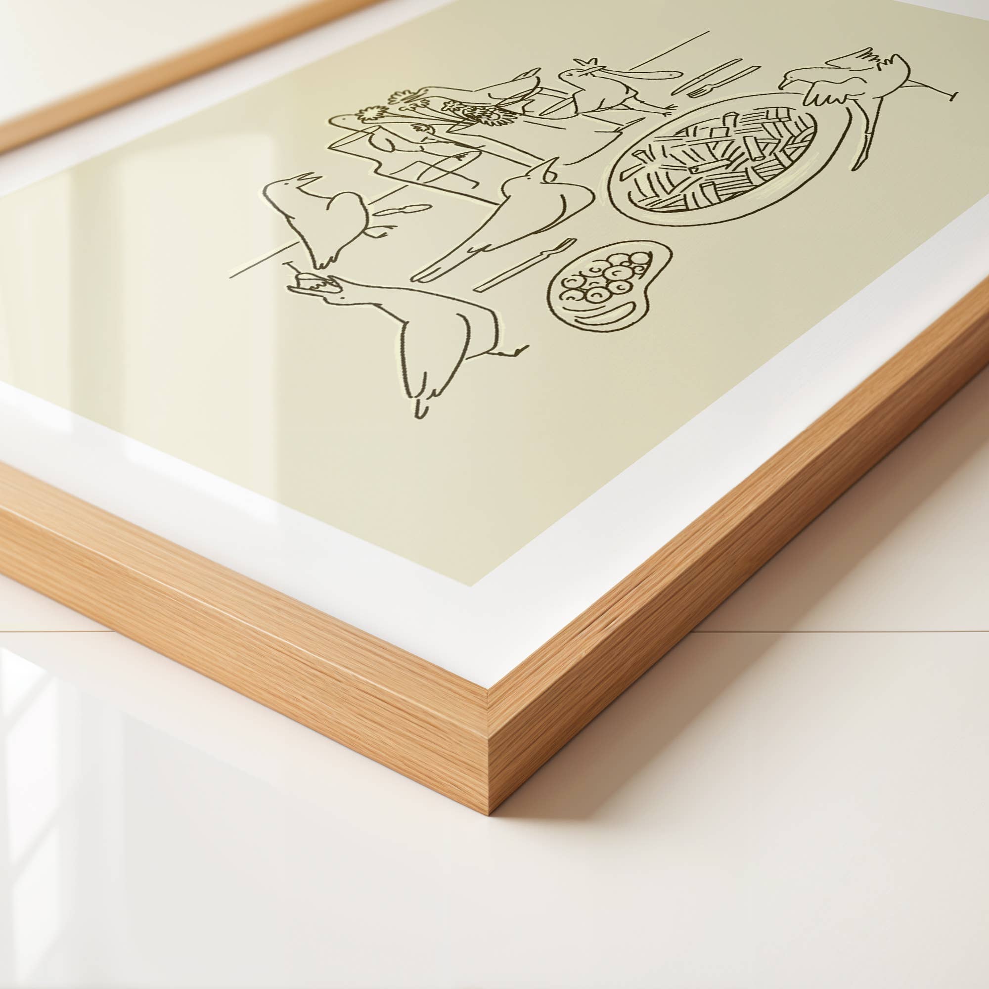 Tumbleweed Design Studio - Seagull Dinner Minimal Coastal Beach Decor Wall Art Print