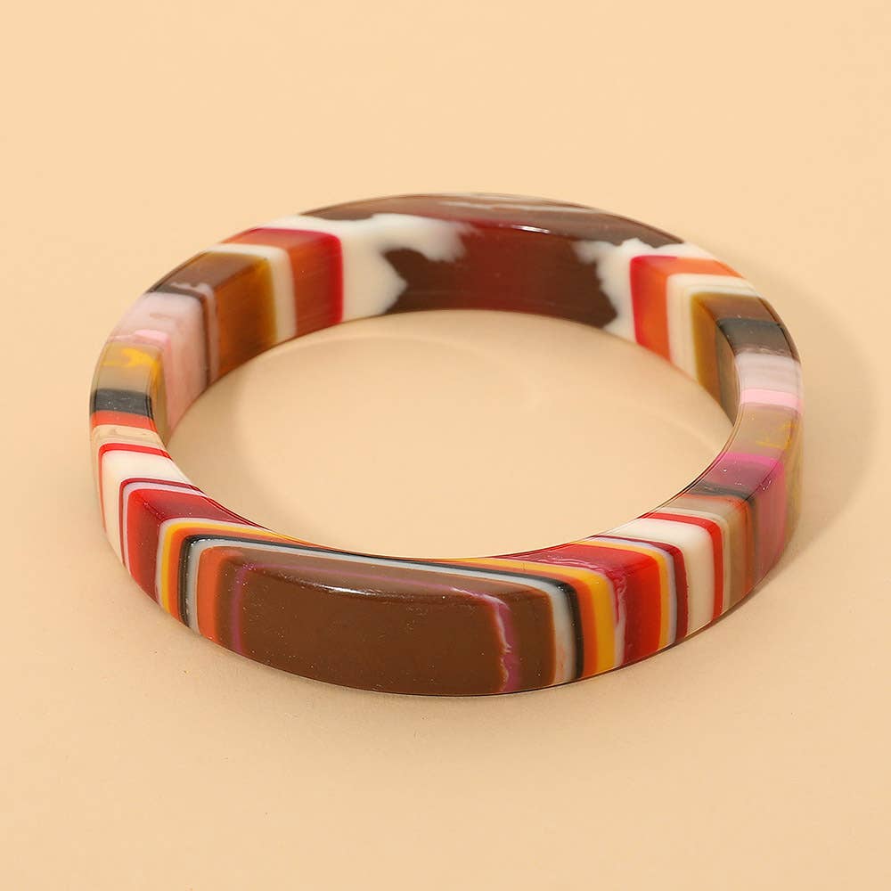 Sensibling Corp. - Geometric Striped Resin Bangle Bracelet