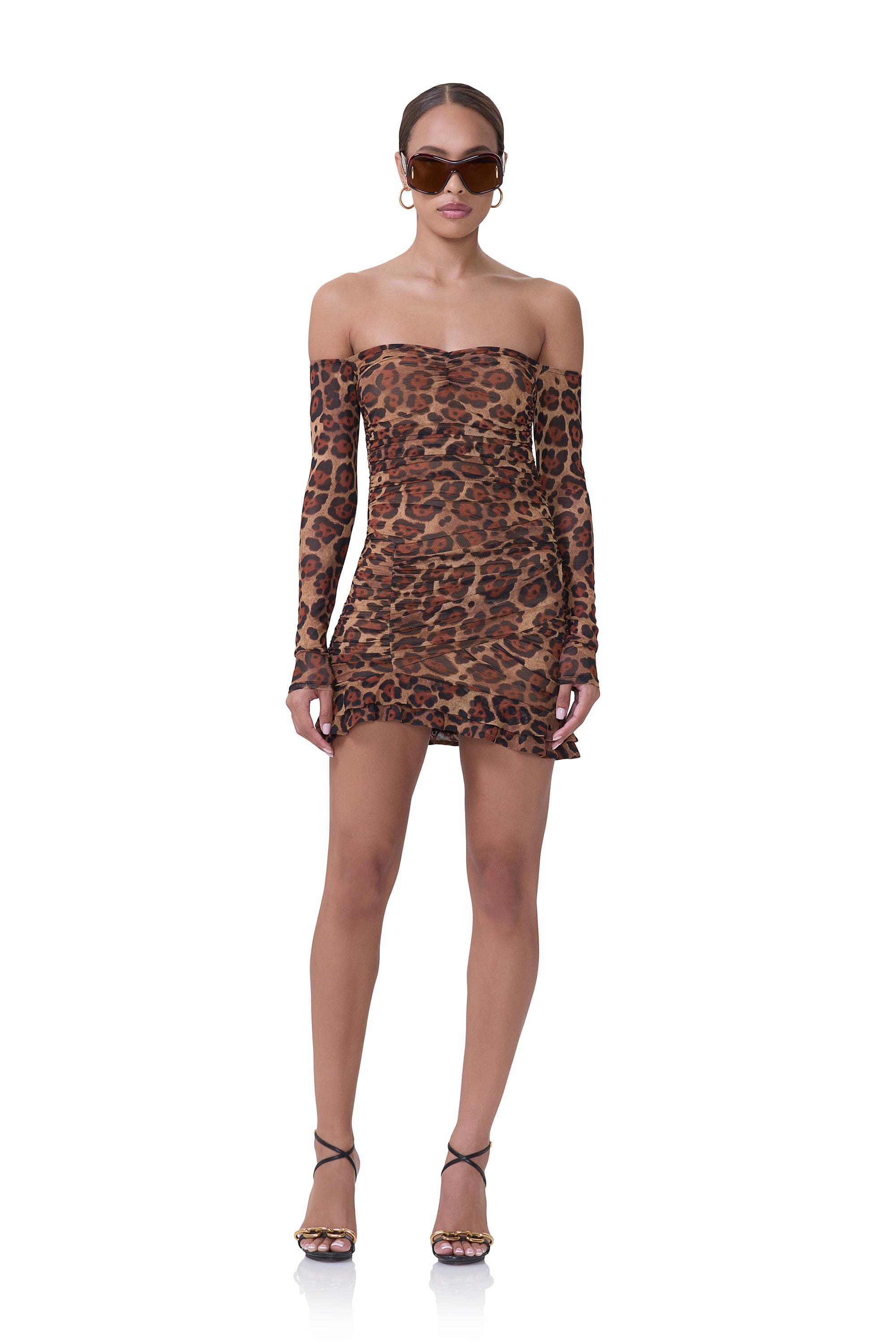 AFRM - Adrian MESH Dress - Cocoa Leopard