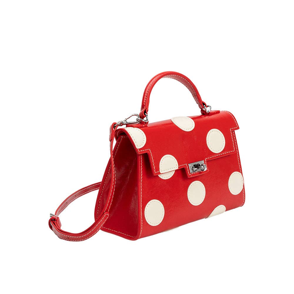 Melie Bianco - Maisel Red Re Vegan Polka Dot Top Handle Bag