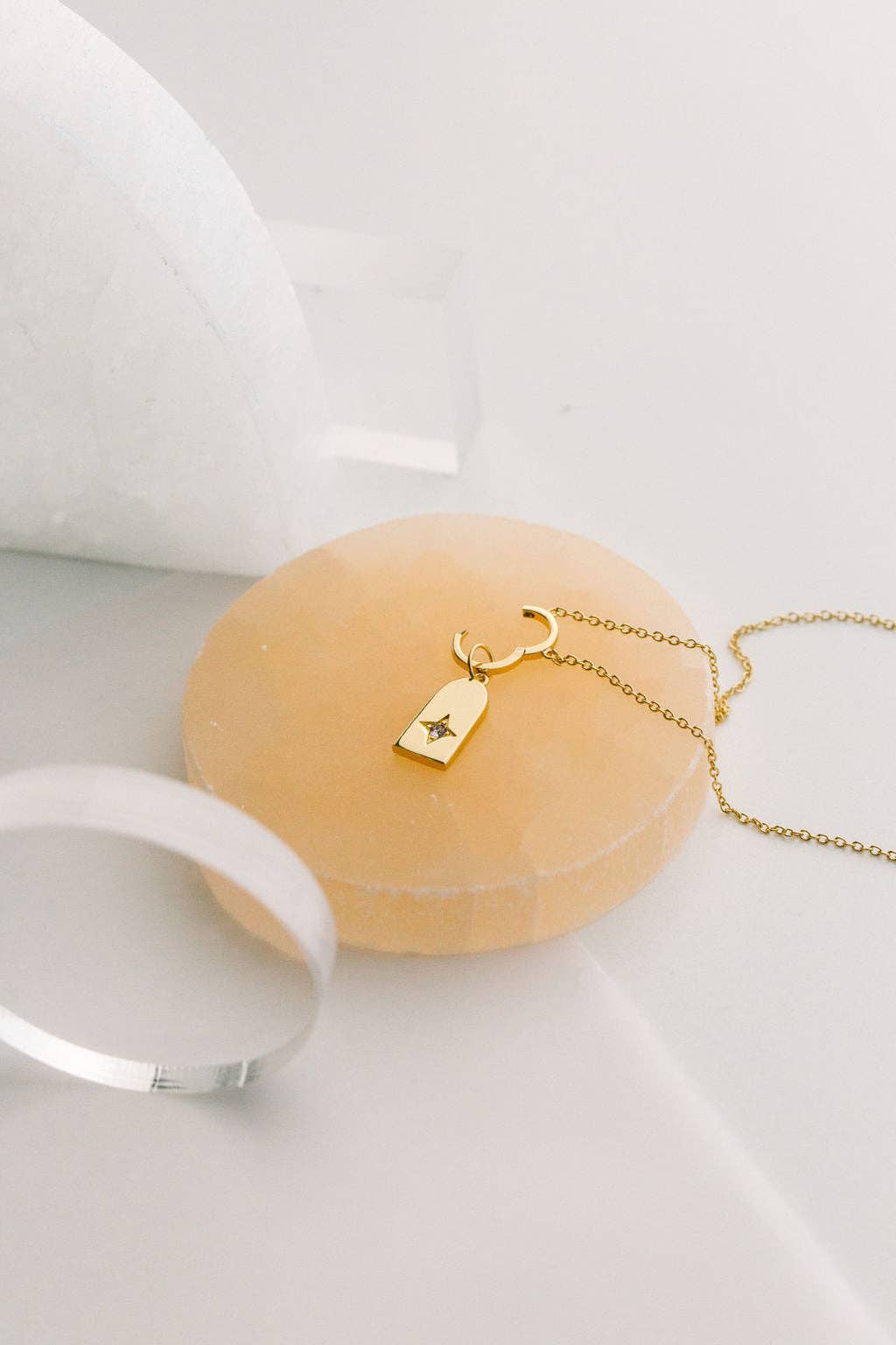 Birthstone Charm Necklace in Gold: