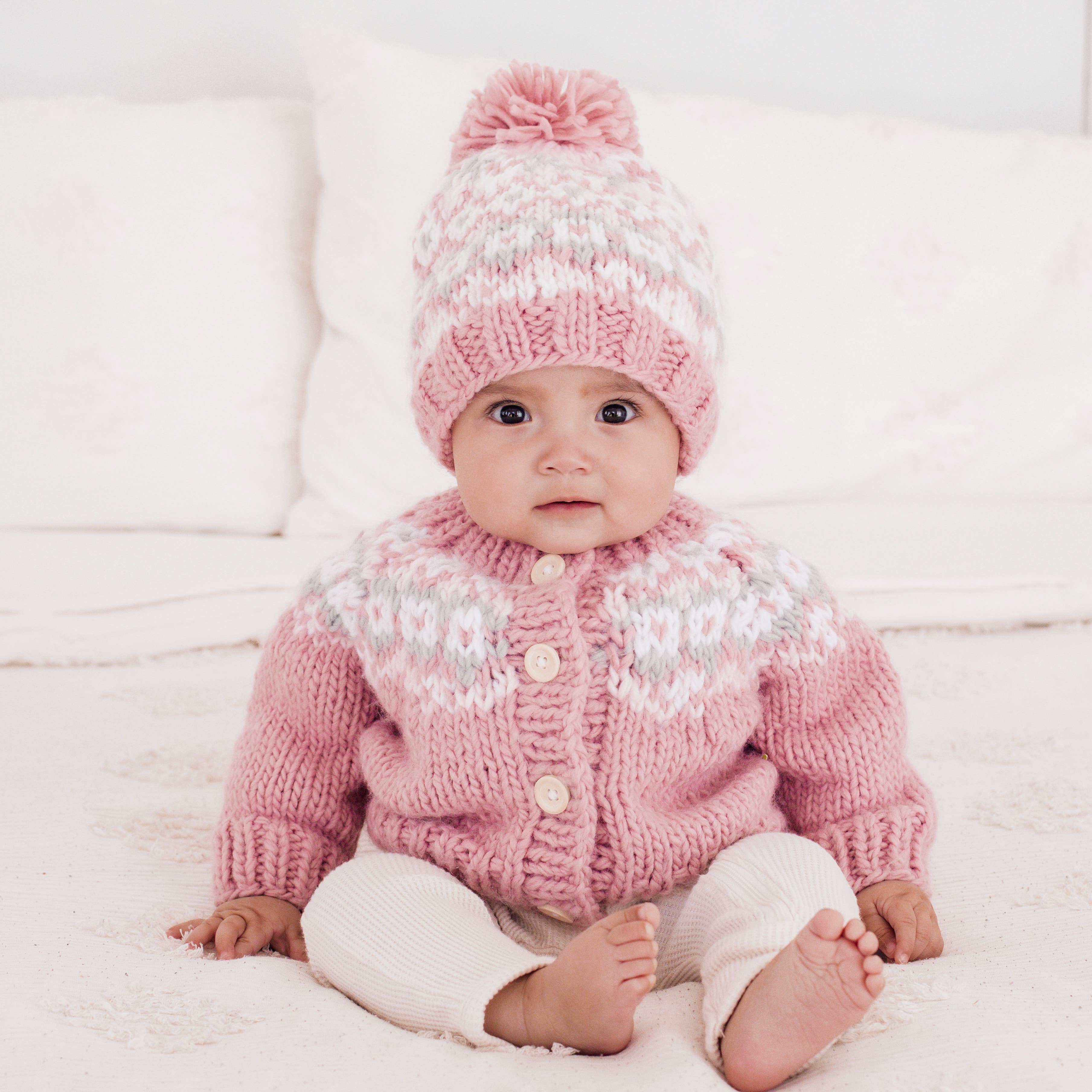 Huggalugs - Fairisle Rosy Cardigan Sweater for Baby & Toddler