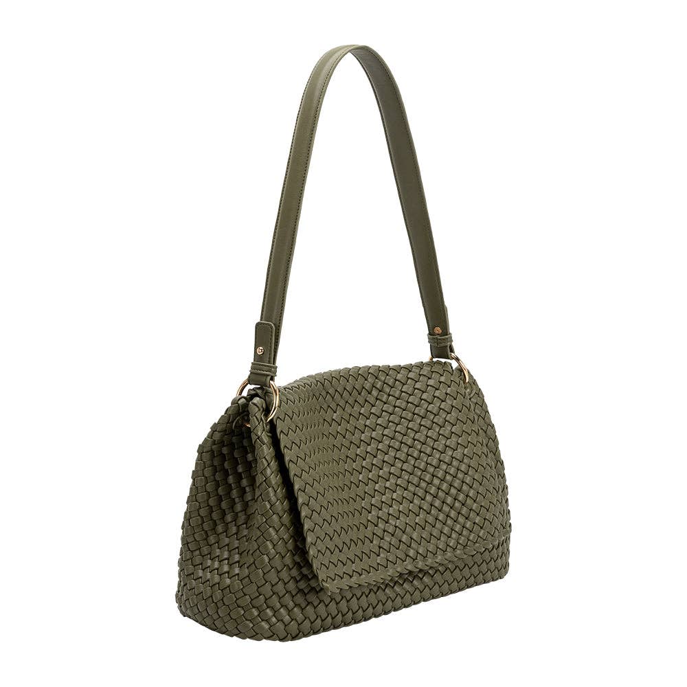 Melie Bianco - Natalia Olive Recycled Vegan Shoulder Bag