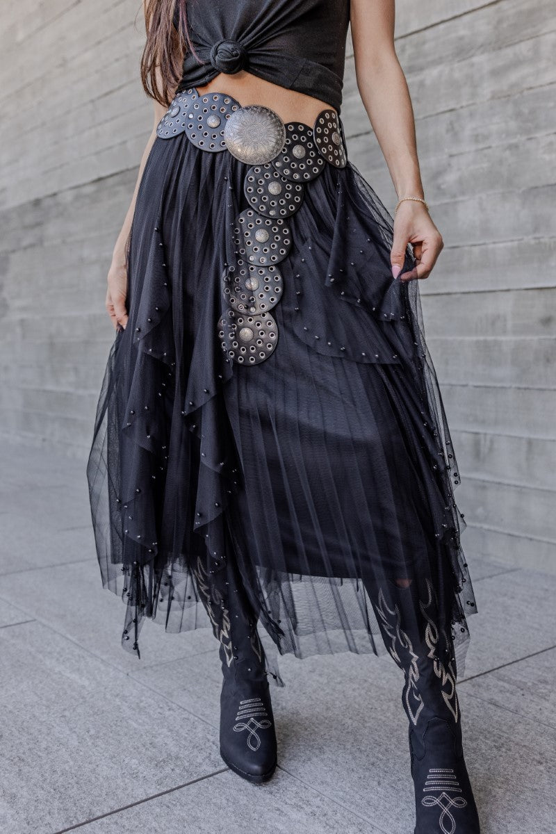Tulle Skirt With Pearl Detail