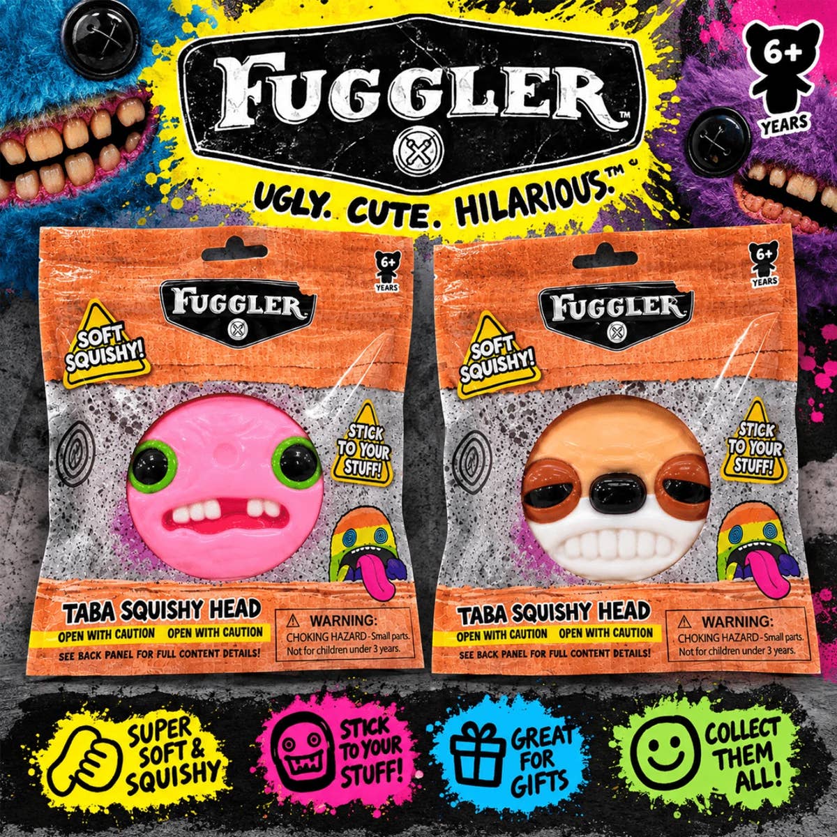 PINEAPPLE Beauty - UPD FG234 Fuggler Large Taba Heads Squishy - 12 pcs