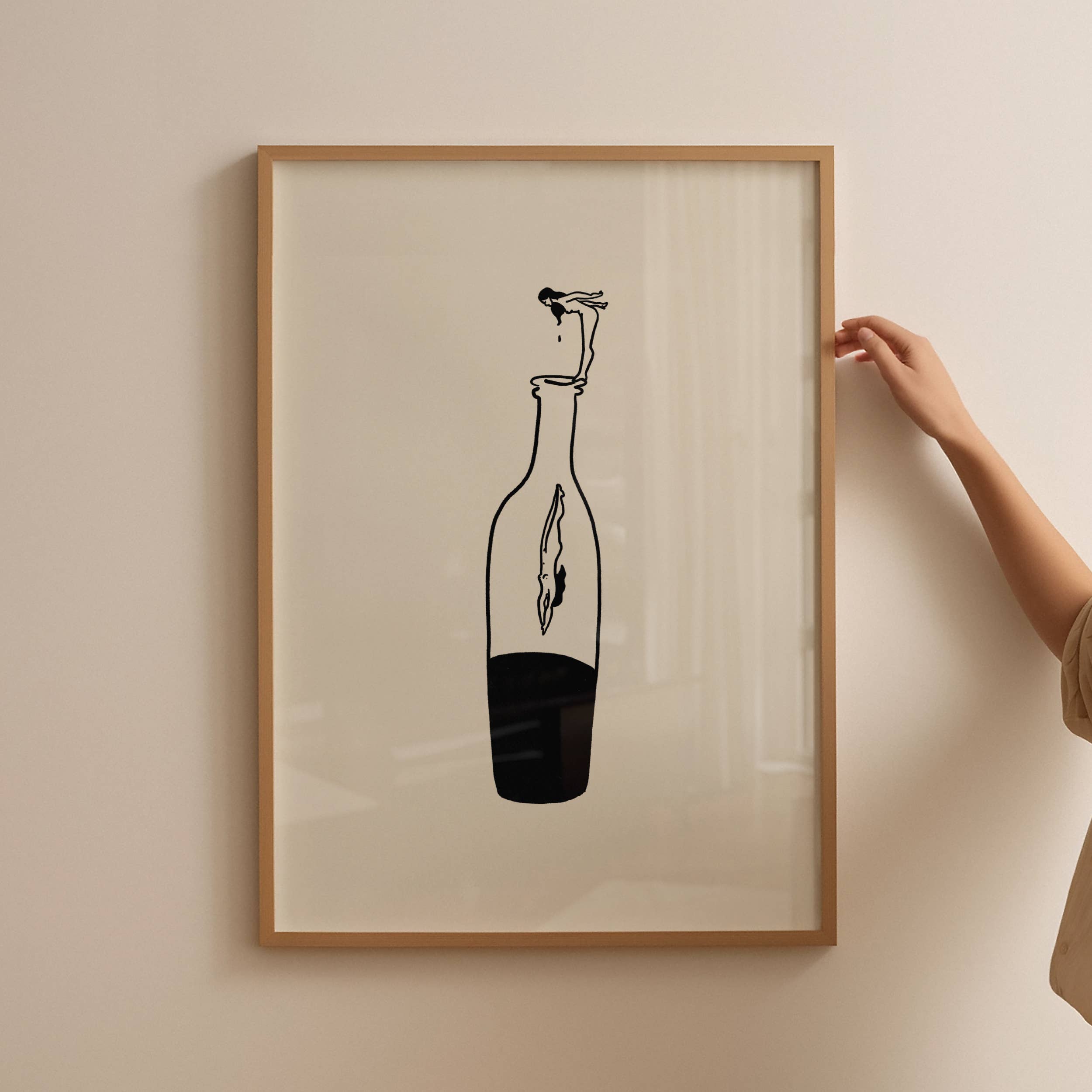 Tumbleweed Design Studio - Wine Dive Minimal Art Print