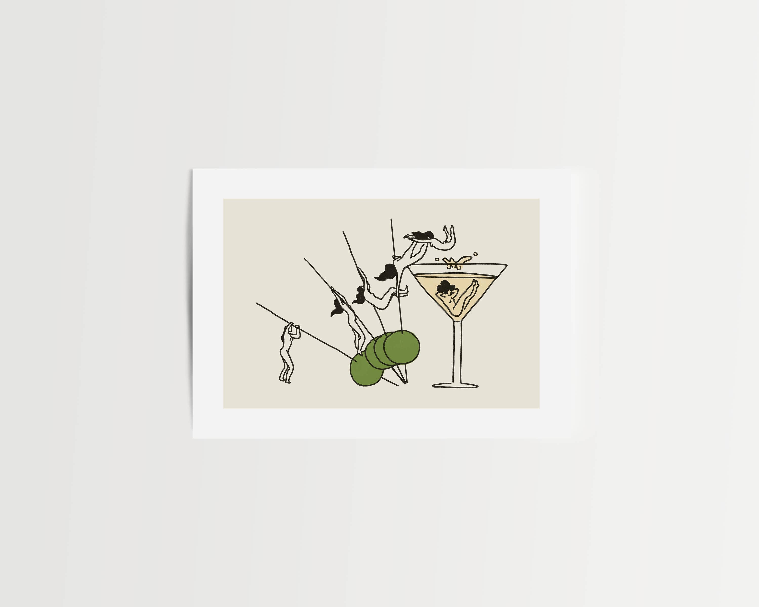 Tumbleweed Design Studio - "Pole Vault" Vintage Martini Wall Art Print