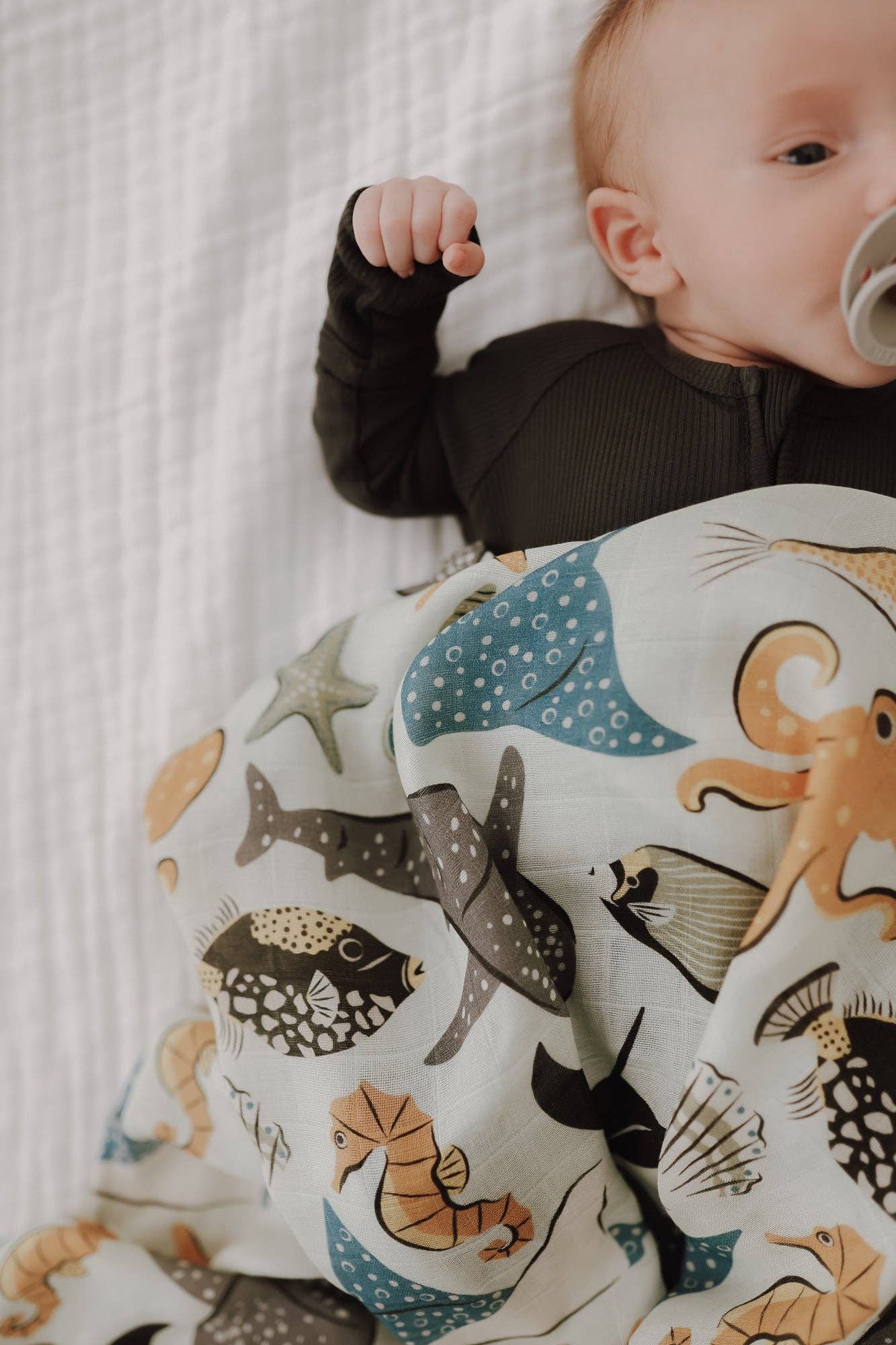Ellie Sue - Seabound Muslin Swaddle Blanket