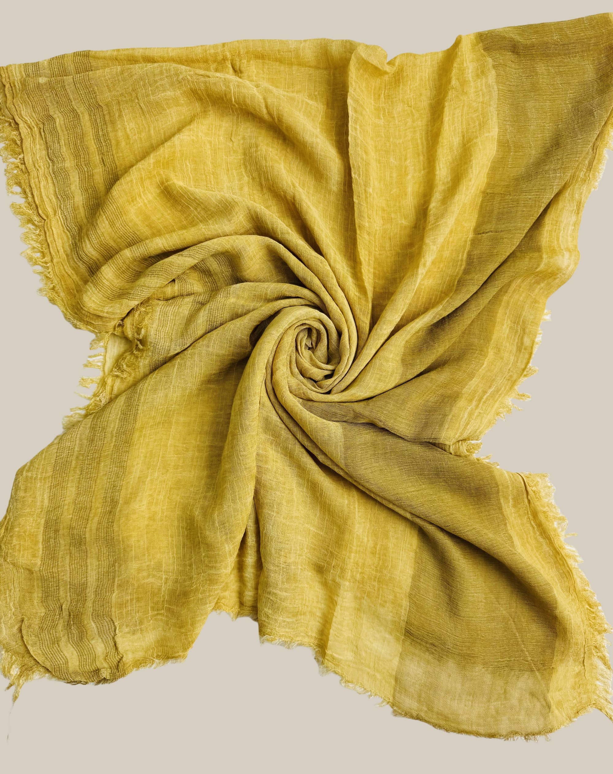 Classic Vintage Stonewash Stripe-Trimmed Scarf