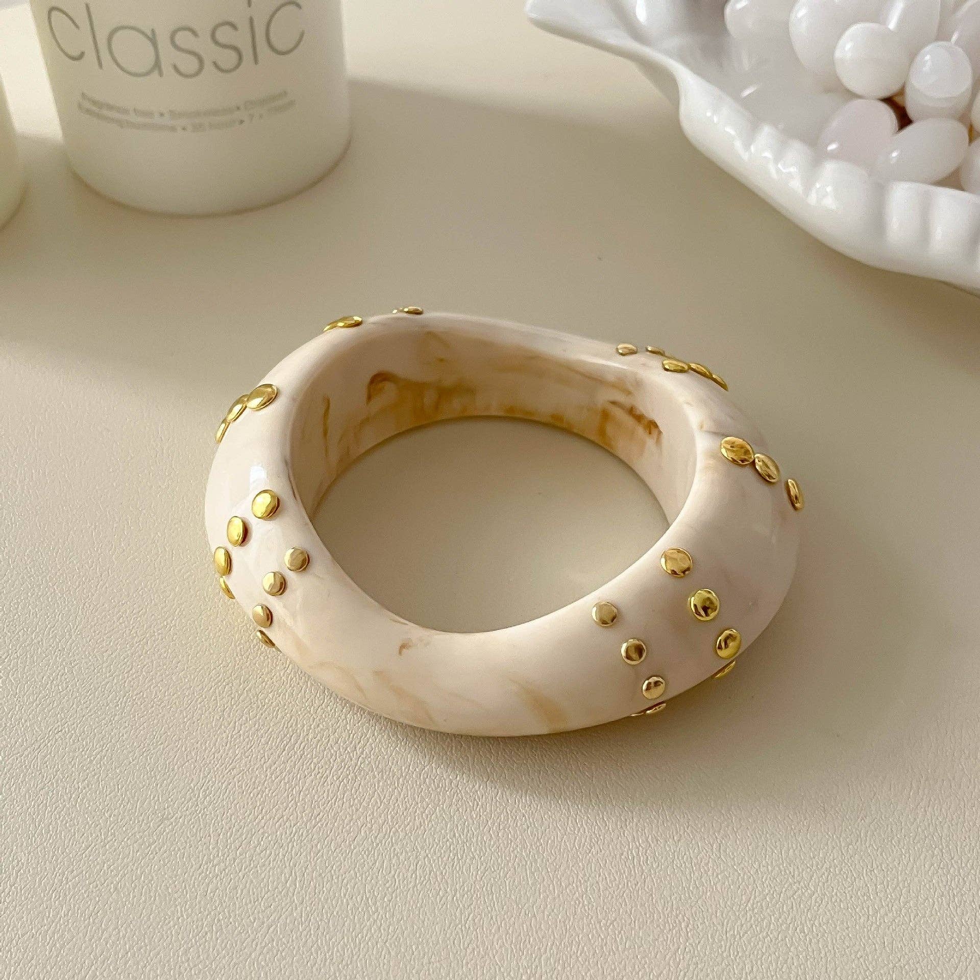 Dipped Shop - Chunky Irregular Studded Punk Resin Geometric Bracelet MK2PPPO6W6JBR119