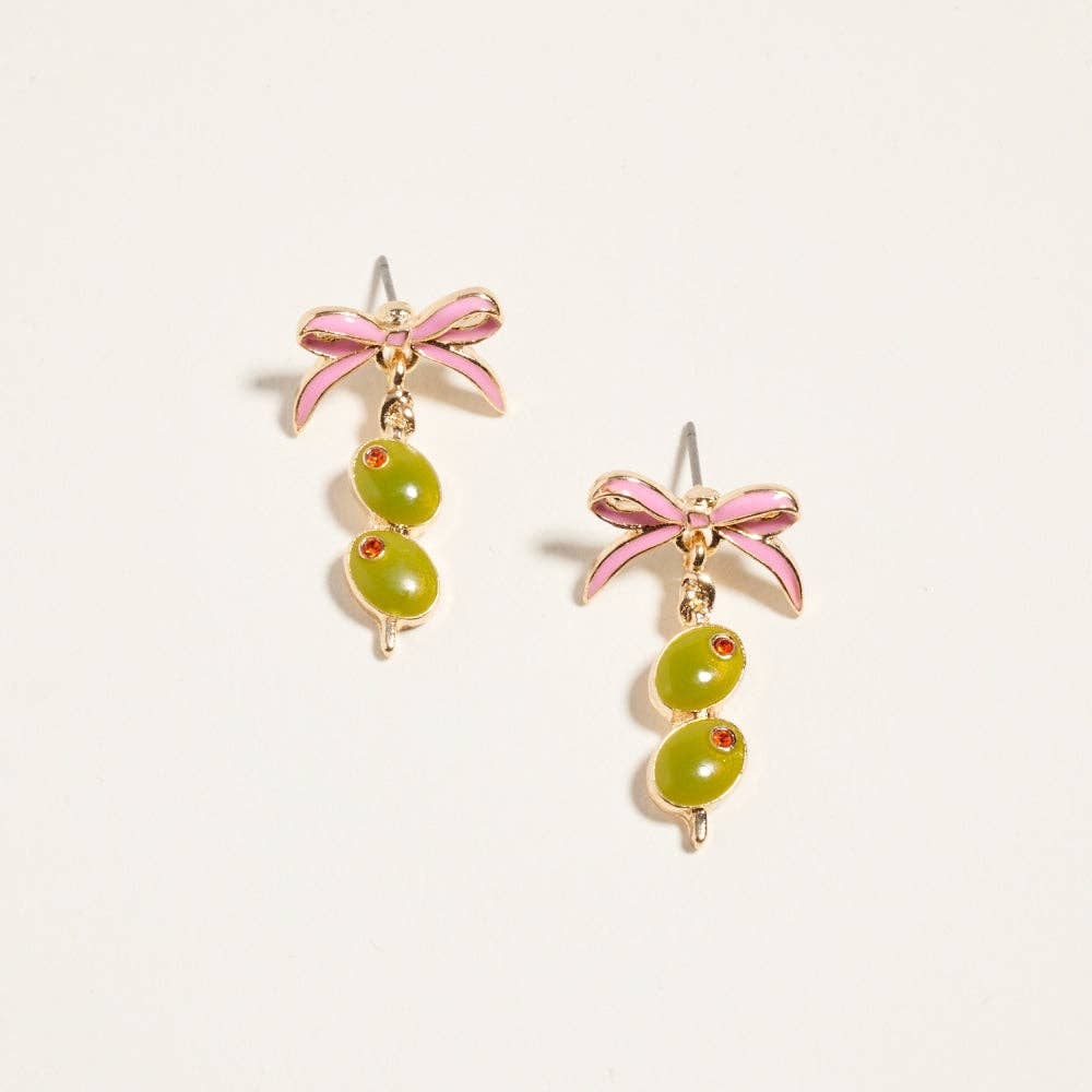 Designature New York - Summer Tropical Fruit Ribbon Bow Post Earrings