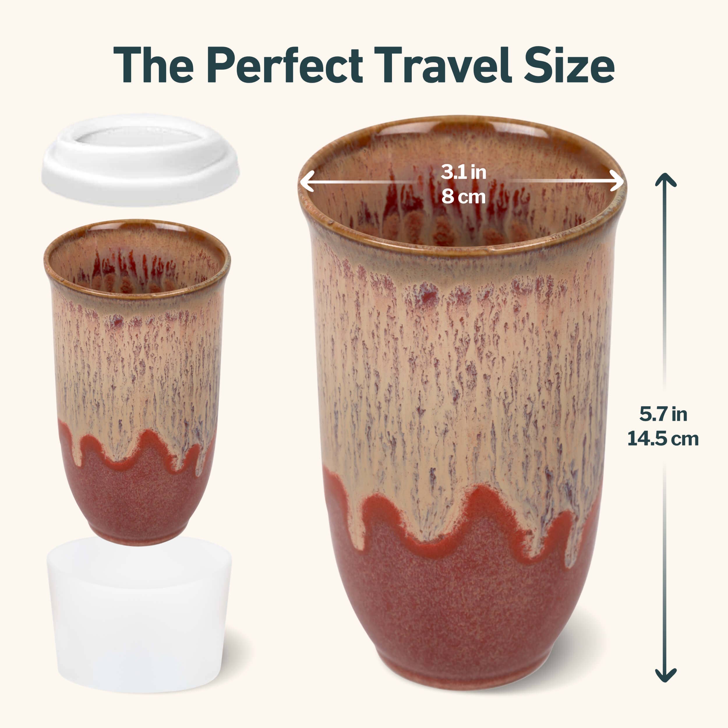 Nova Ceramics Travel Mugs - Jupiter Ceramic Travel Cup – 16oz with Lid & Sleeve