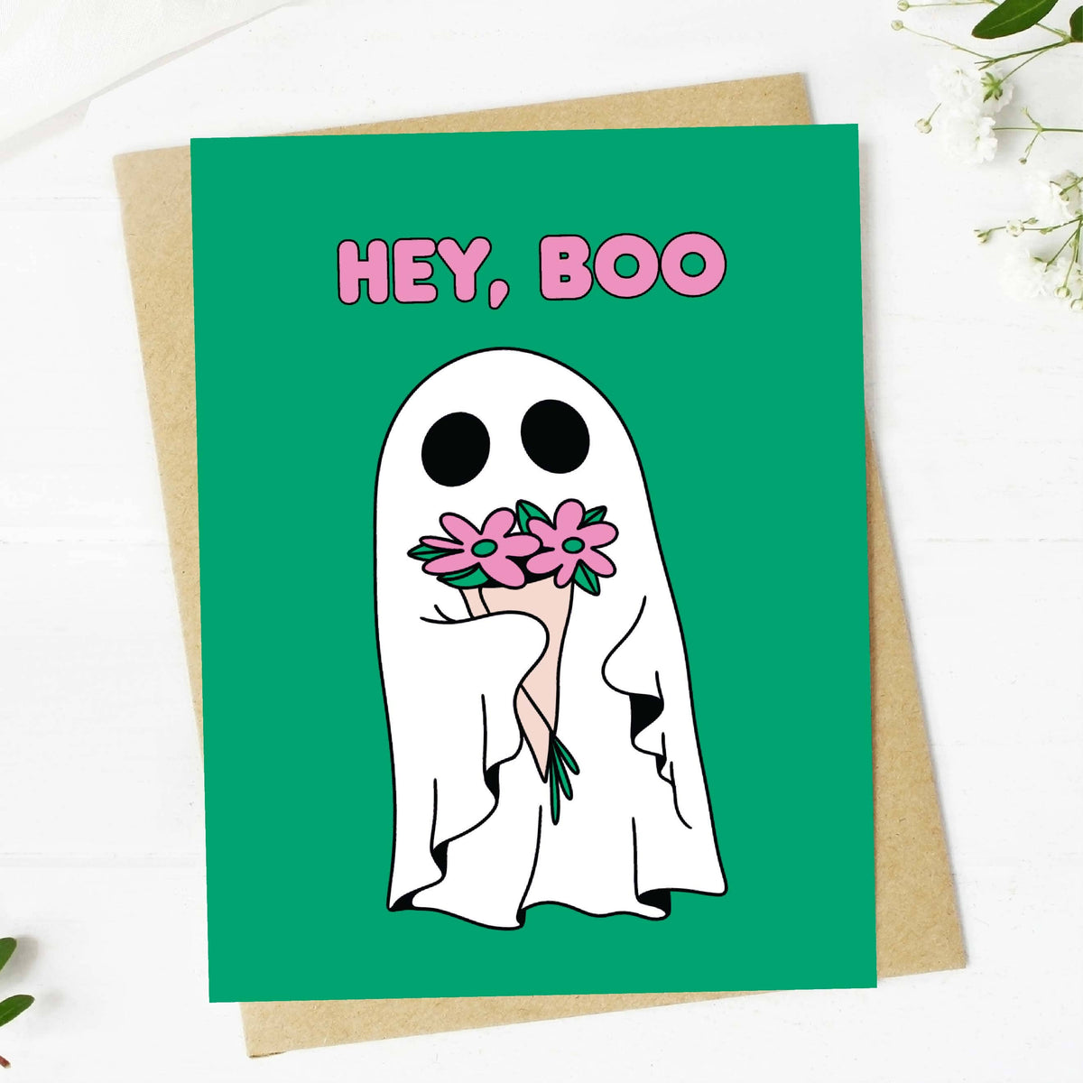 Big Moods - Hey, Boo Cute Ghost Halloween Card