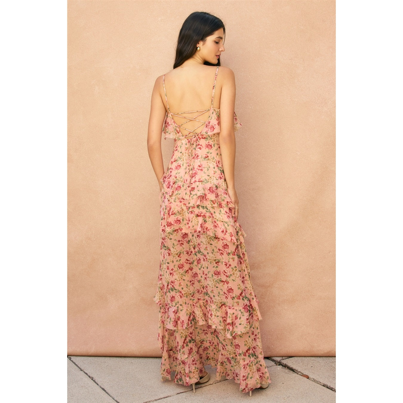 Enchanted Manor Raw Edged Asymmetrical Ruffle Dress