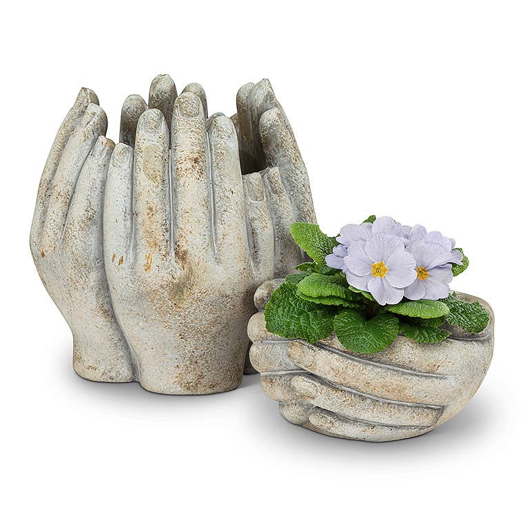 Abbott - Sm Cupping Hands Planter-5.5" W